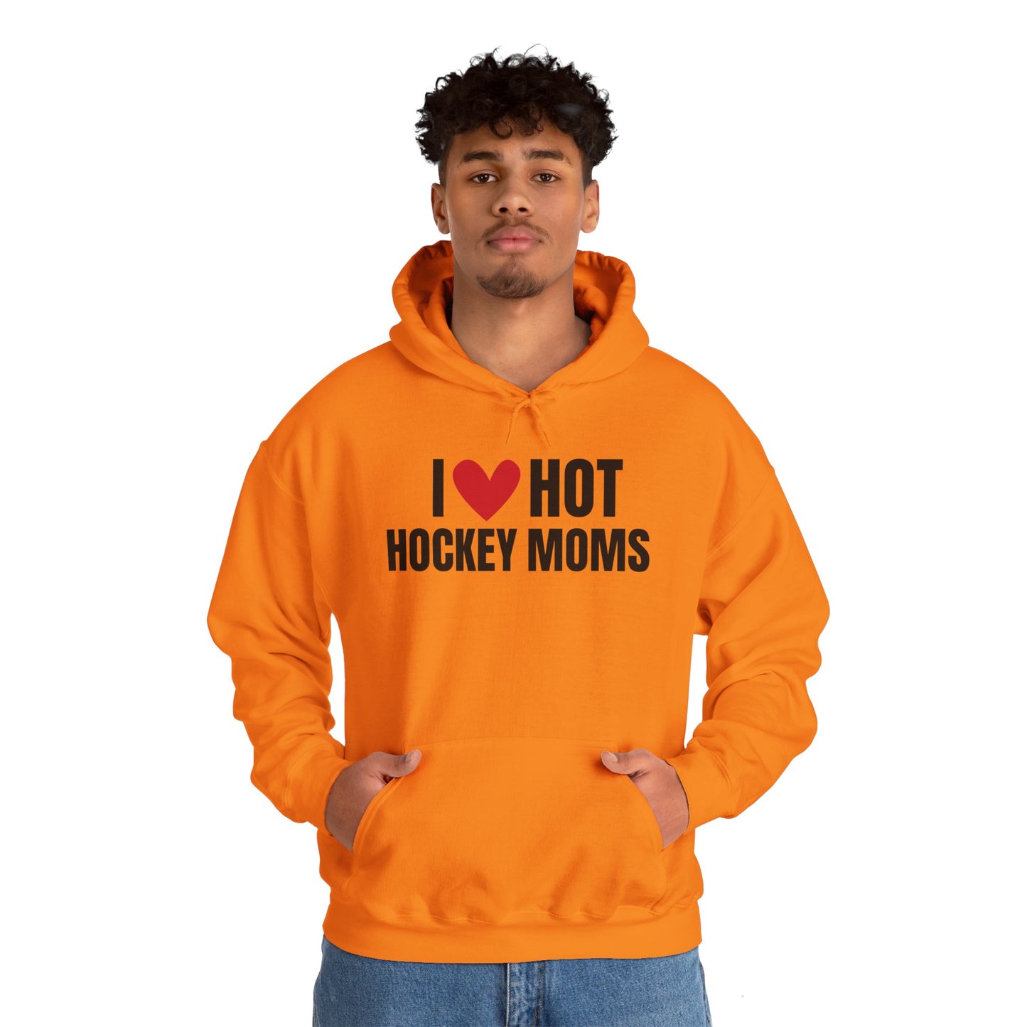 I ❤️ Hot Hockey Moms Unisex Hooded Sweatshirt