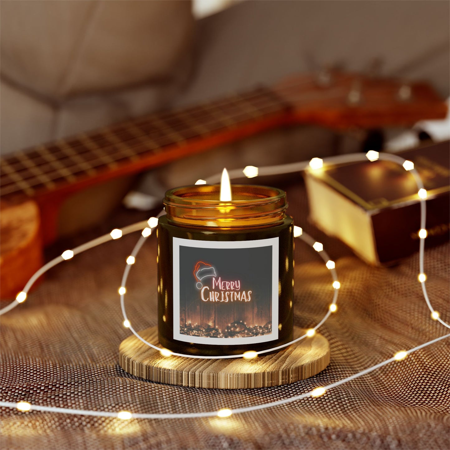 Merry Christmas Scented Candles - Coconut Apricot Wax (4oz, 9oz)
