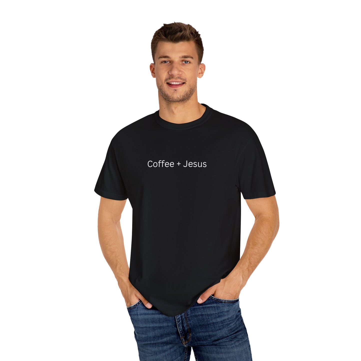Coffee + Jesus Unisex Garment-Dyed T-Shirt