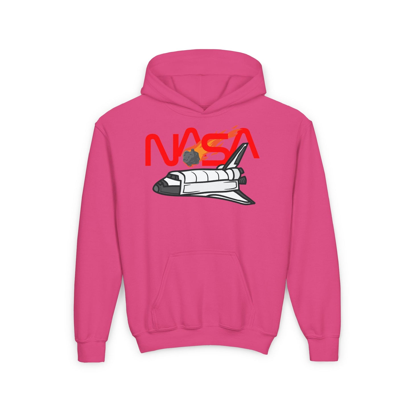 NASA Youth Heavy Blend Hoodie - Space Shuttle Design for Aspiring Astronauts
