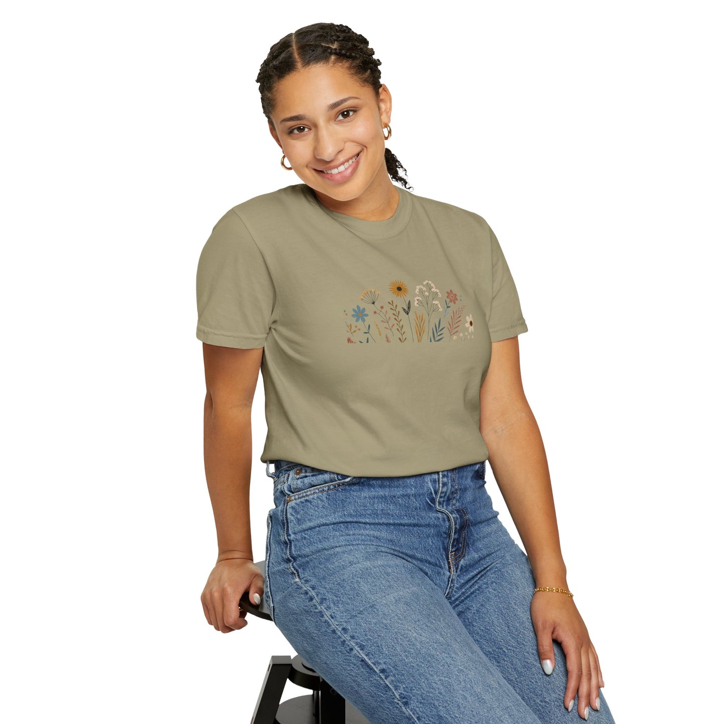 Botanical Floral Unisex T-Shirt - Garment-Dyed Nature-Inspired Tee