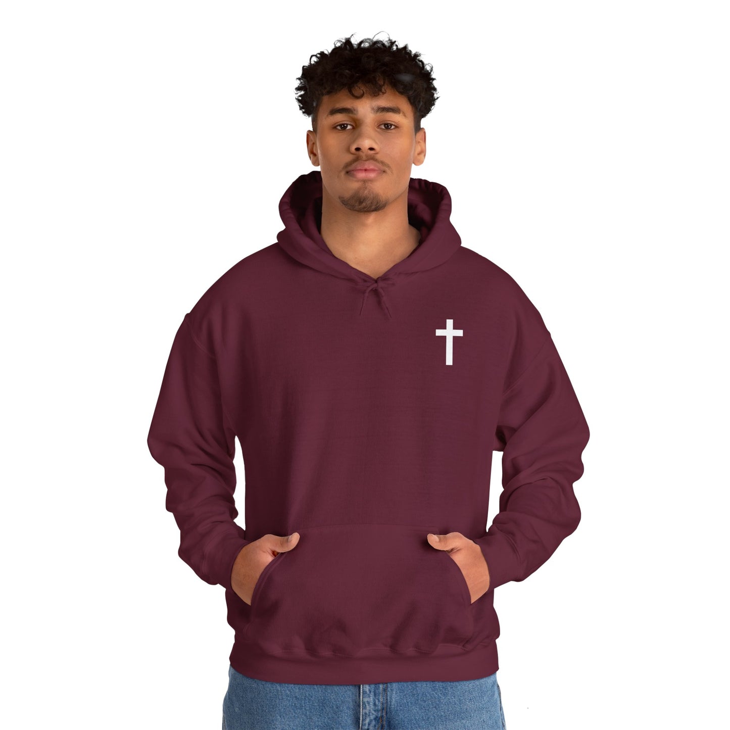 Faith Cross Unisex Heavy Blend™ Hooded Sweatshirt - Comfortable & Stylish for All Occasions