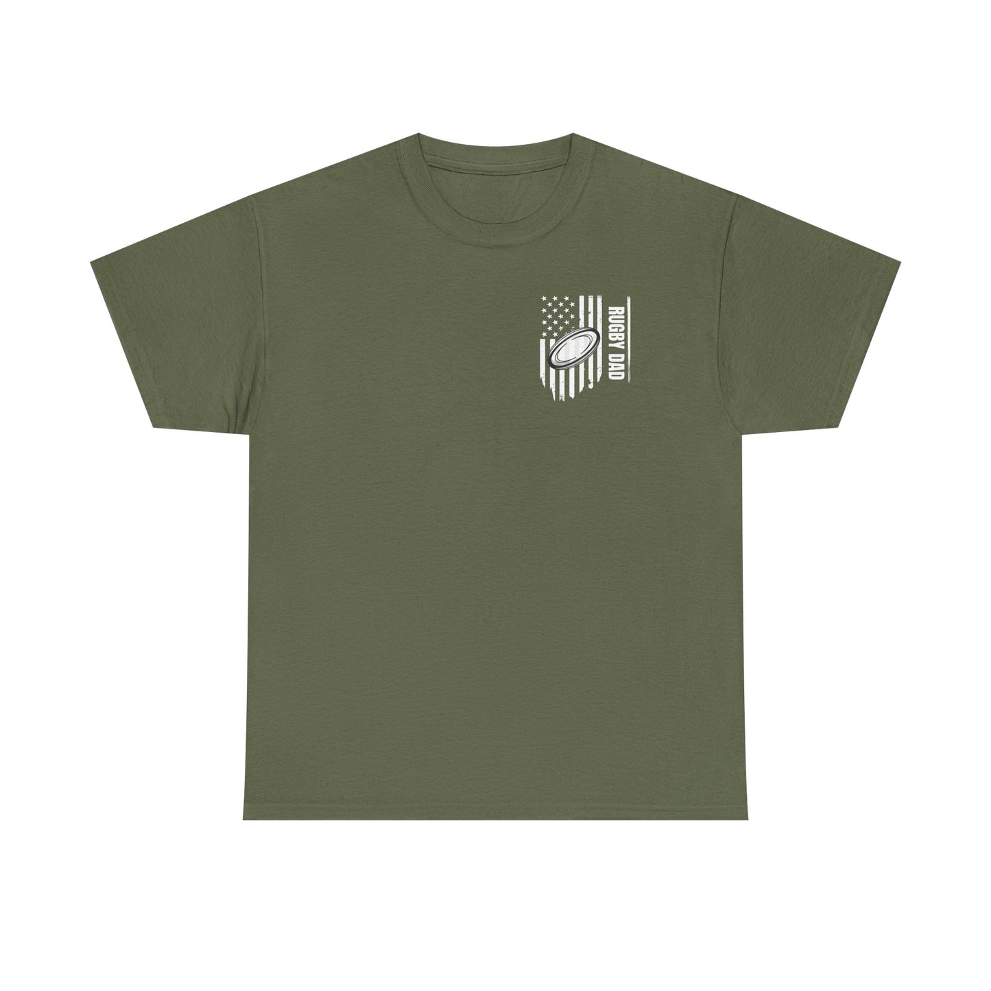 Rugby Dad Heavy Cotton Tee - American Flag Design
