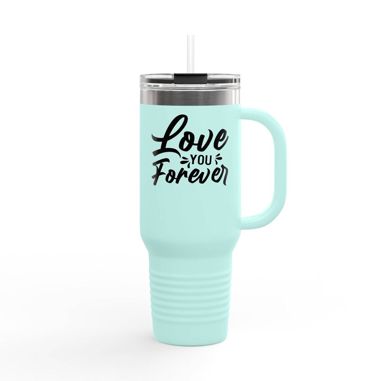 40oz Insulated Travel Mug with 'Love You Forever' Design - Perfect for Daily Hydration and Gifting