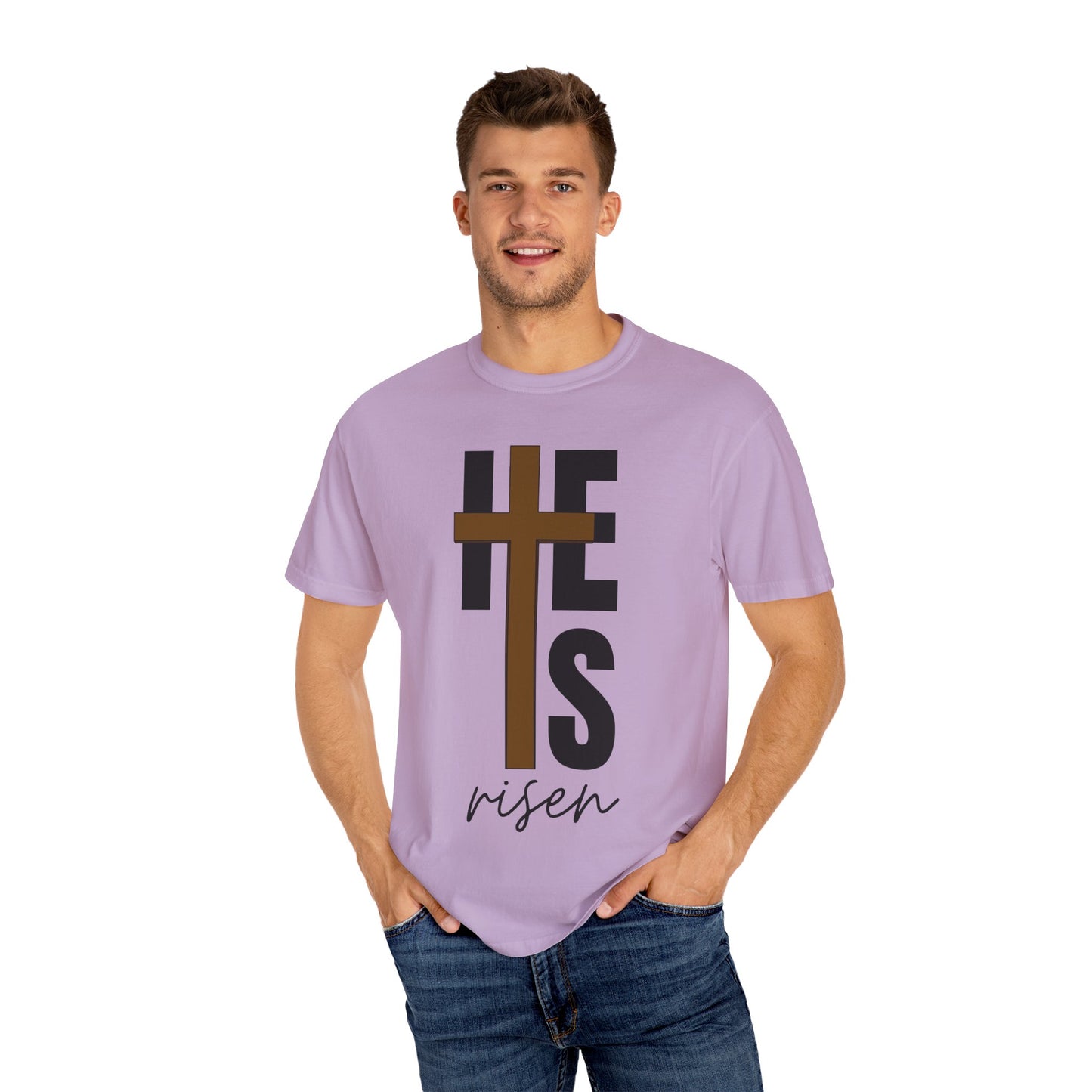 Christ is Risen Unisex Garment-Dyed T-Shirt - Faith-Based Tee