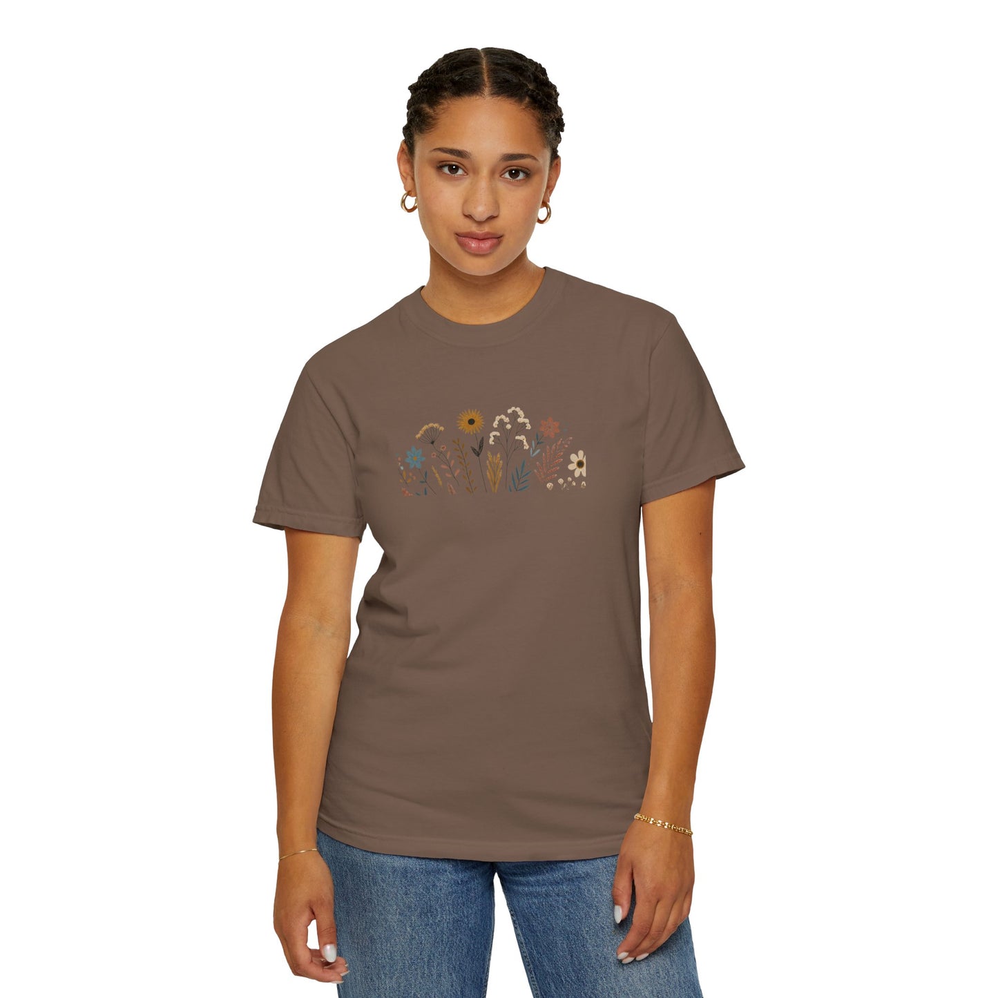 Botanical Floral Unisex T-Shirt - Garment-Dyed Nature-Inspired Tee