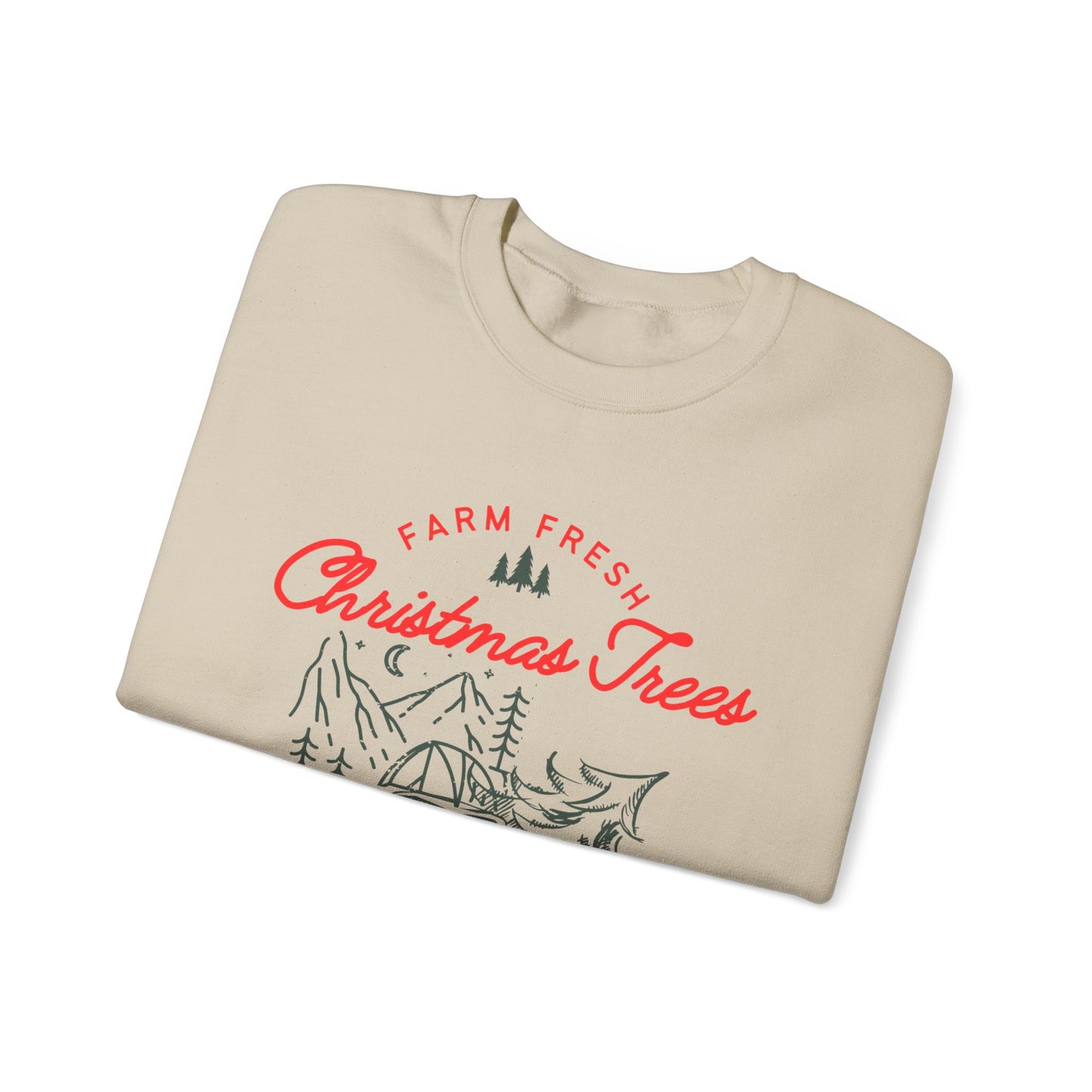 Farm Fresh Christmas Trees Sweatshirt - Cozy Unisex Crewneck for Holiday Cheer