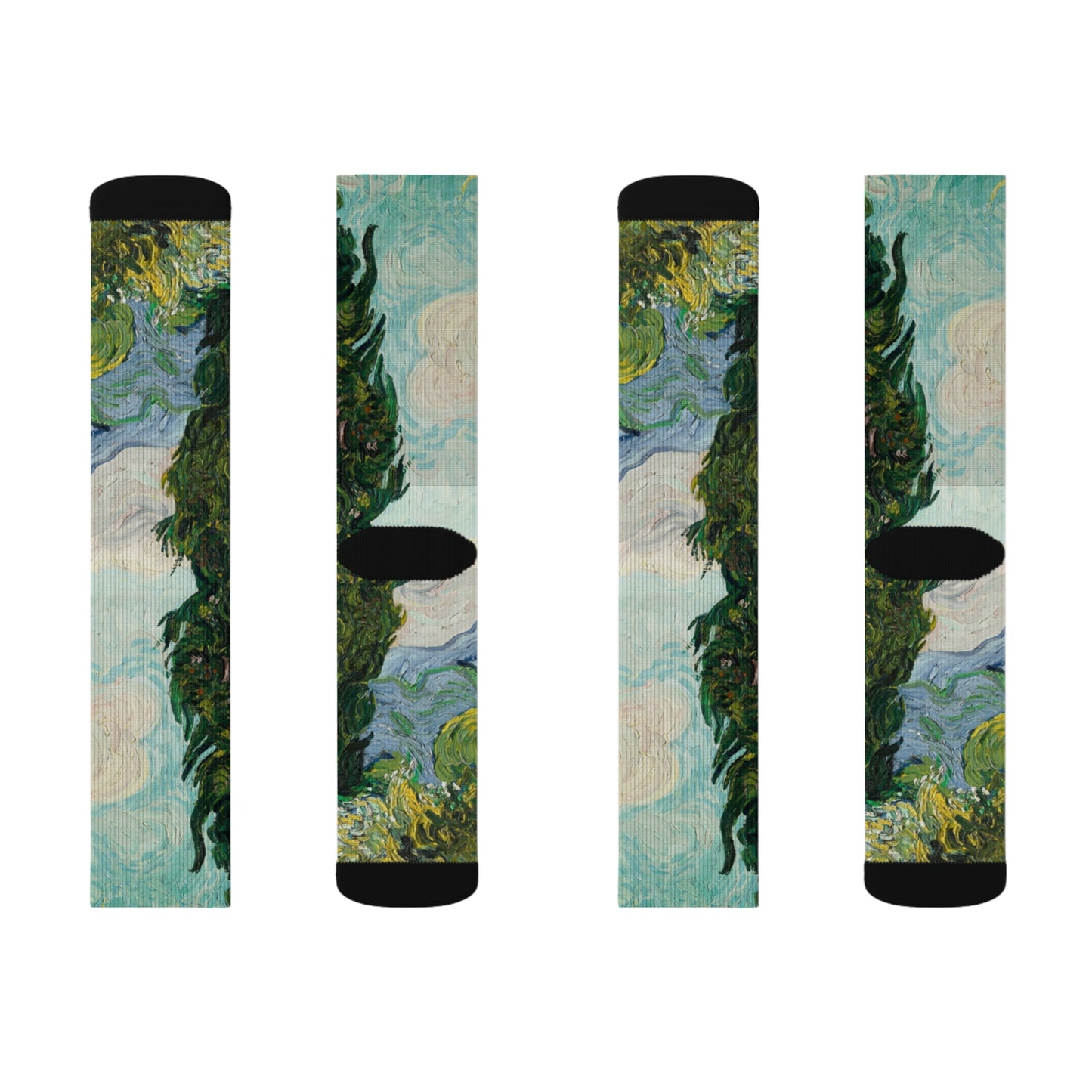 Artistic Sublimation Socks - Van Gogh Inspired Design for Creative Souls