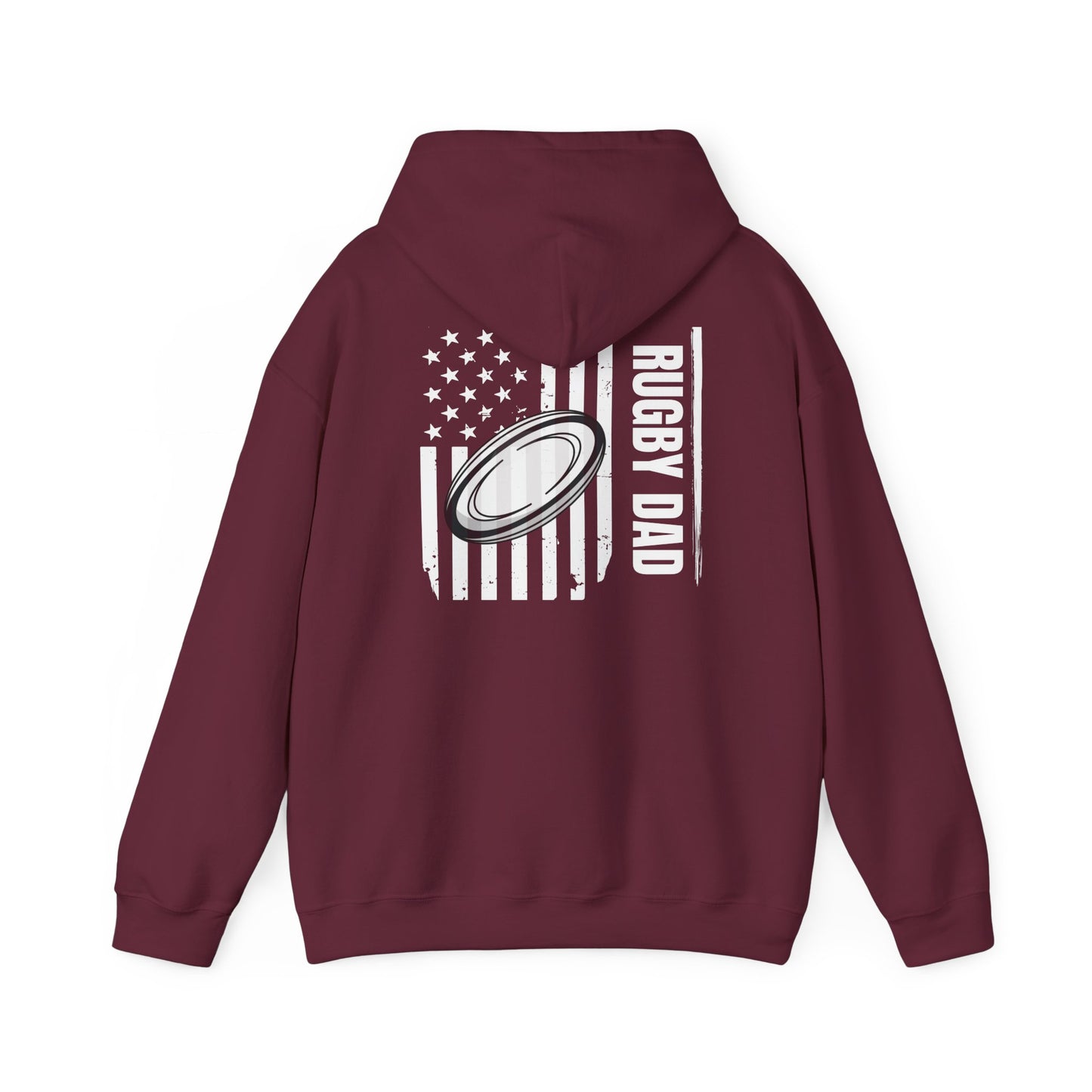 Rugby Dad Heavy Blend Hoodie - American Flag Design