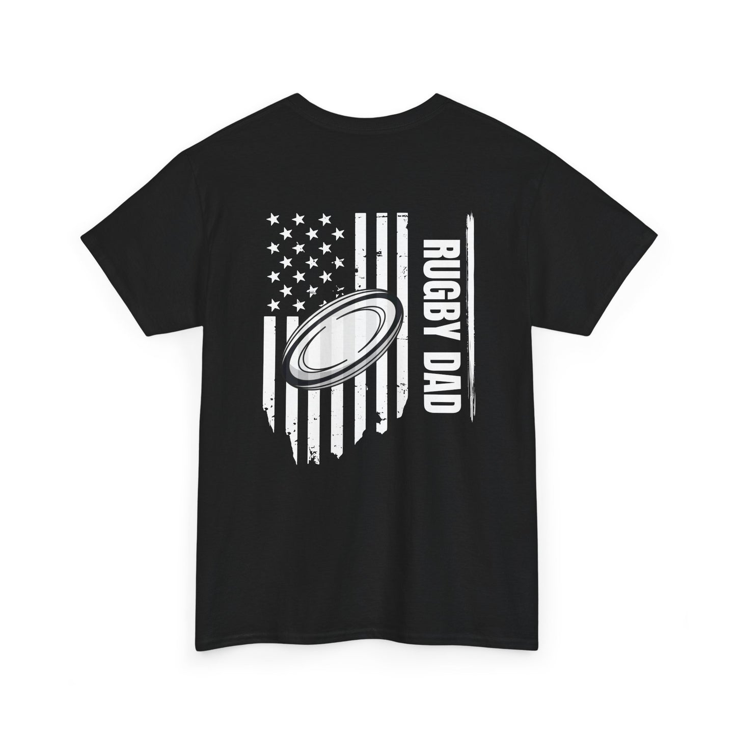 Rugby Dad Heavy Cotton Tee - American Flag Design