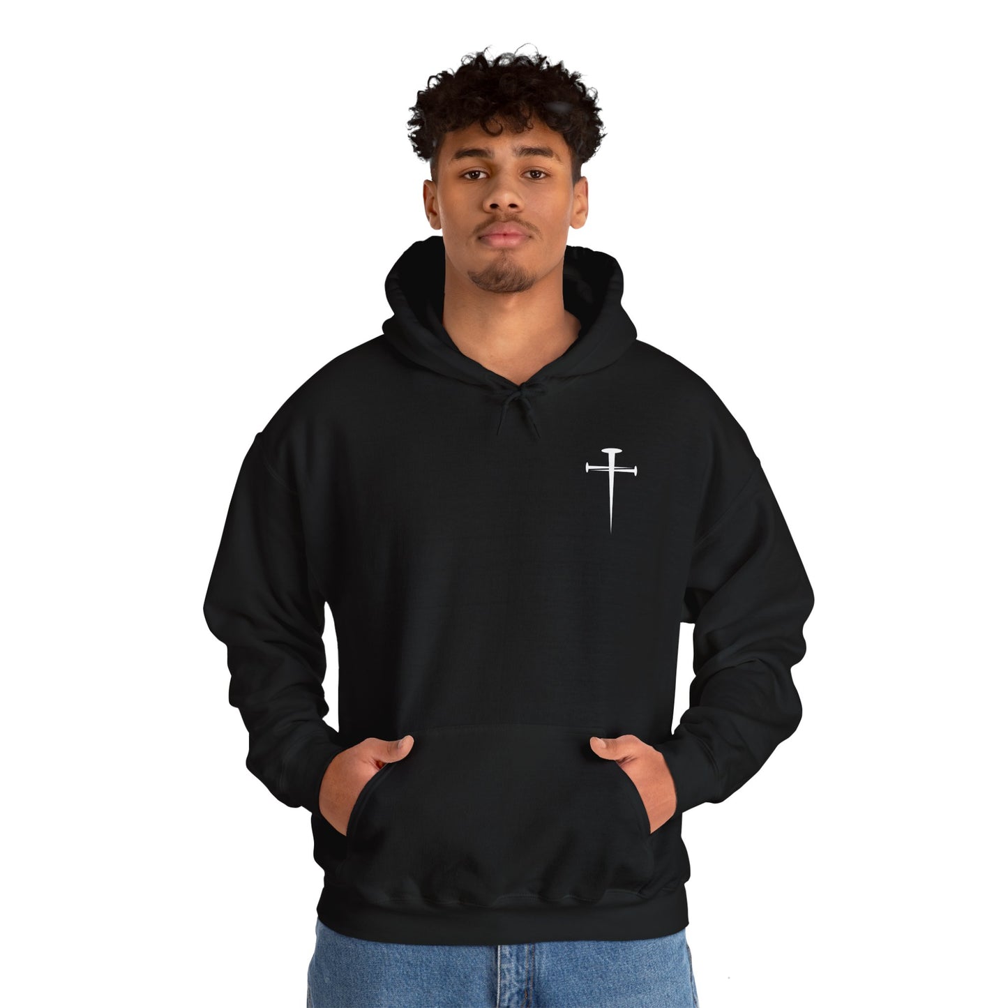 Unisex Heavy Blend™ Hooded Sweatshirt - Minimalist Design with Cross Logo