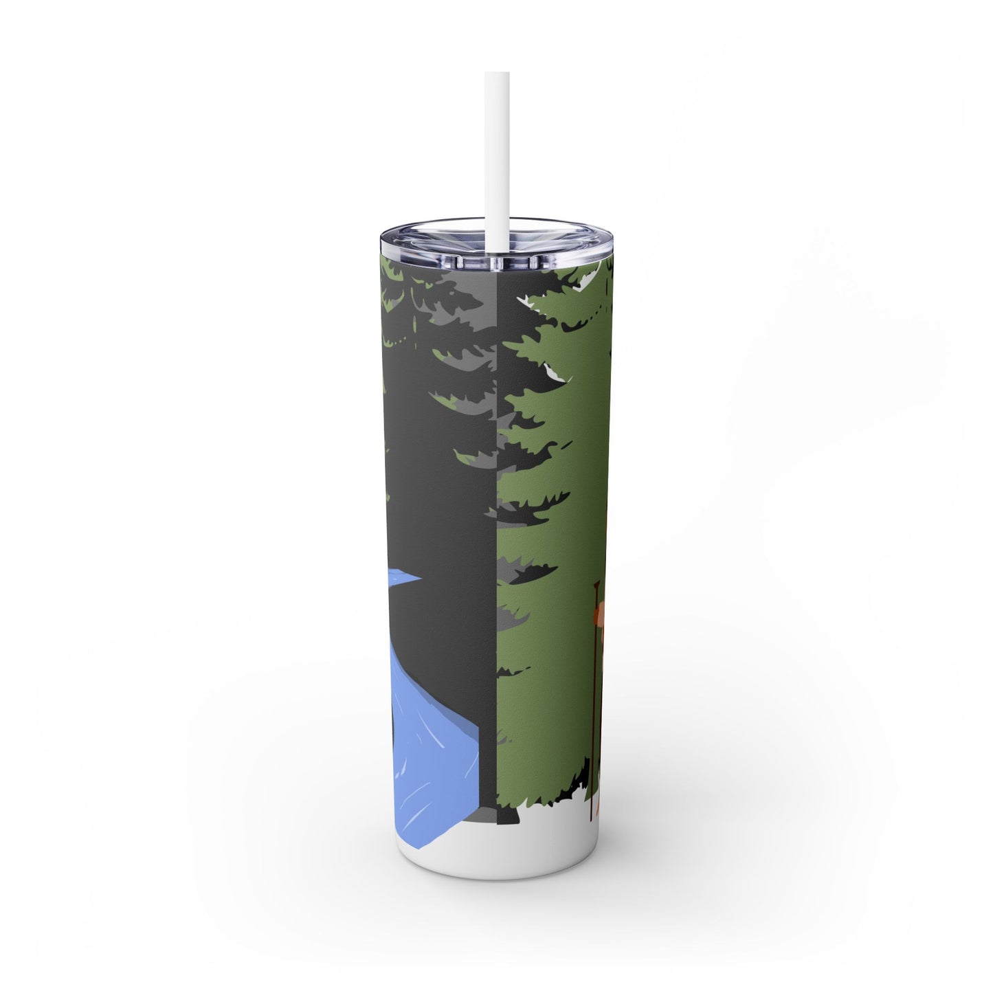 Adventure Hiking Skinny Tumbler with Straw - 20oz Outdoor Travel Mug