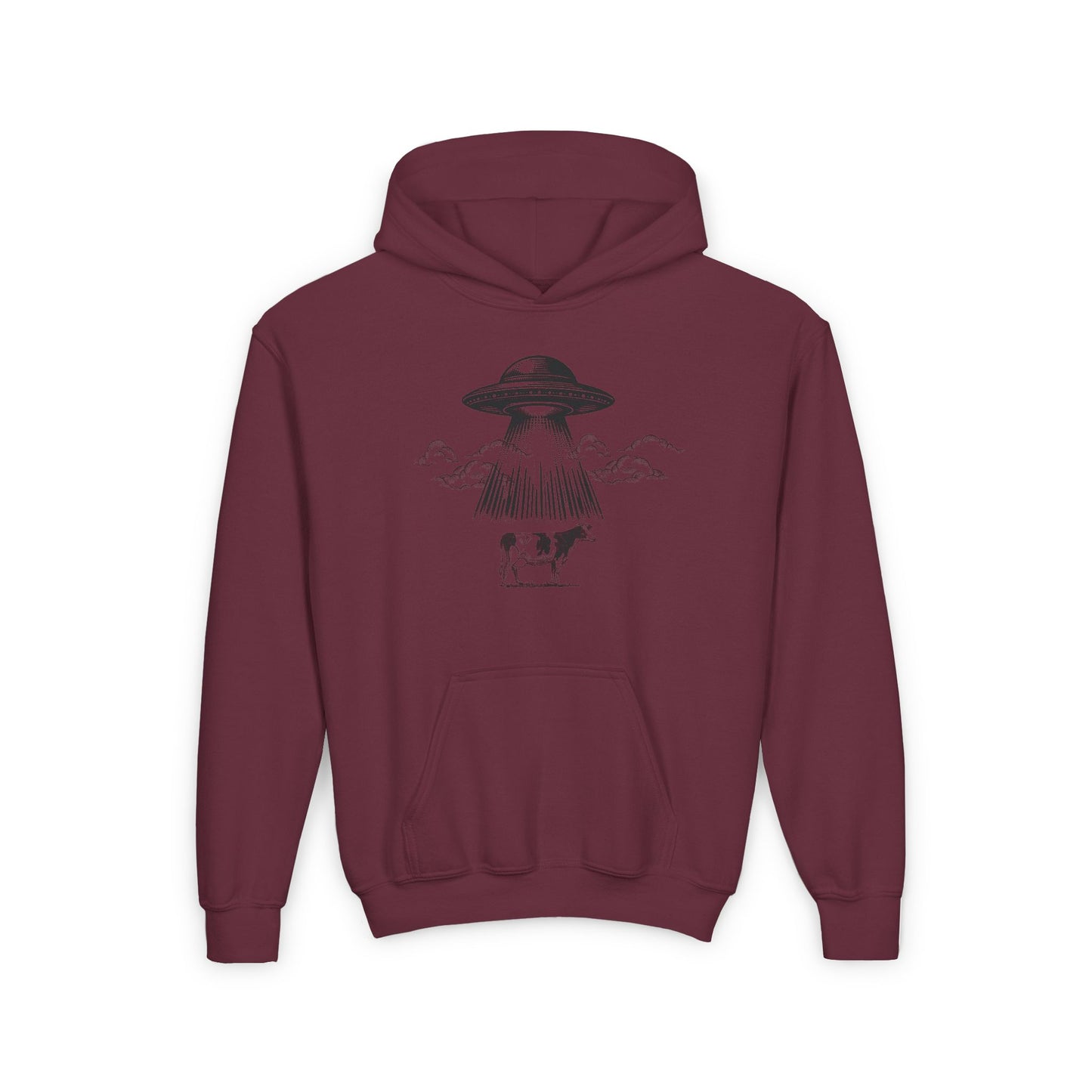 Youth Heavy Blend UFO Hoodie - Fun Space Travel Design for Kids