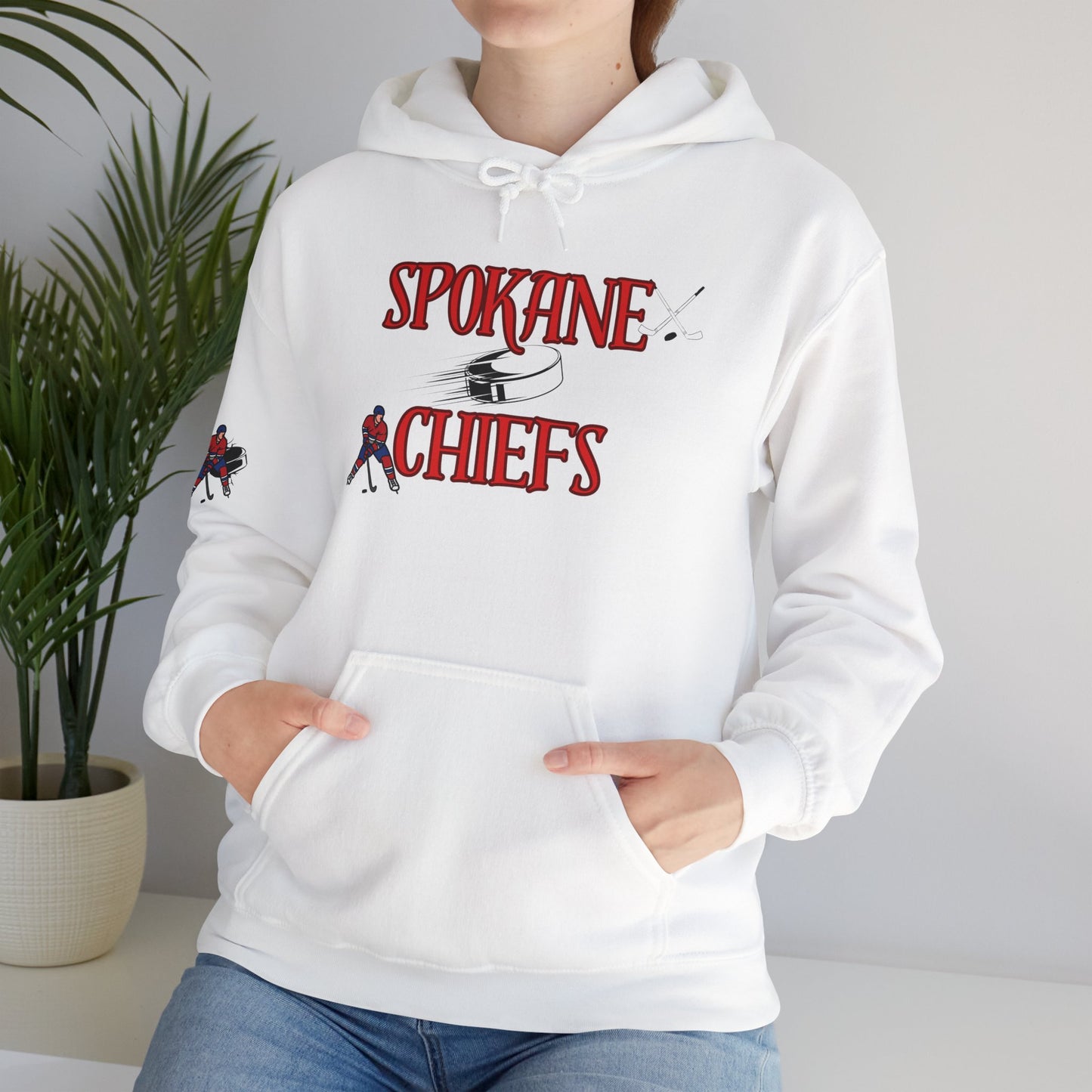 Spokane Chiefs Red Hockey Sweatshirt | Unisex Heavy Blend™ Hooded Sweatshirt for Fans " Got Chirps?"