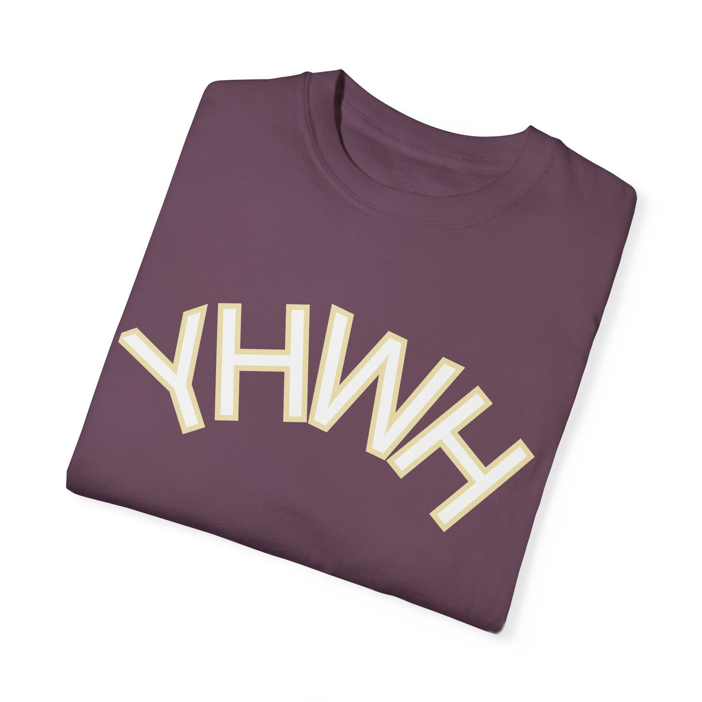 Unisex Garment-Dyed T-Shirt with YHWH Design - Casual Spiritual Fashion