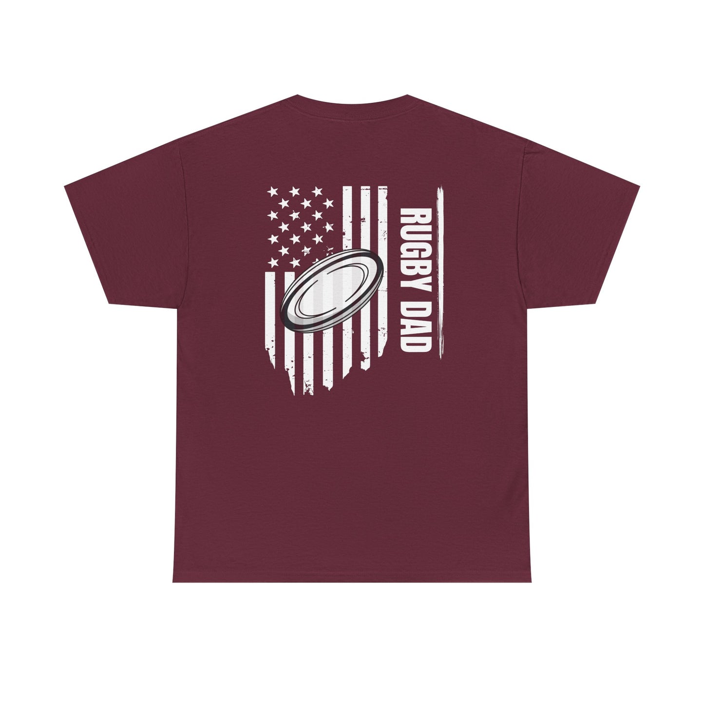 Rugby Dad Heavy Cotton Tee - American Flag Design