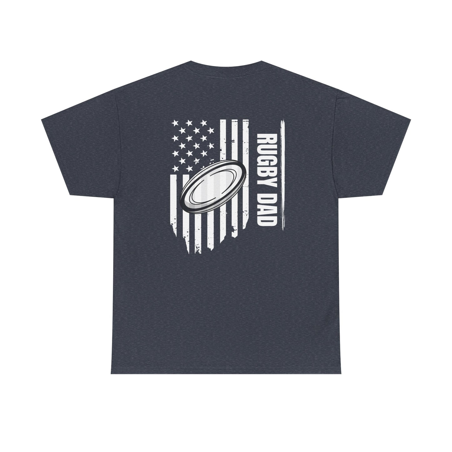 Rugby Dad Heavy Cotton Tee - American Flag Design