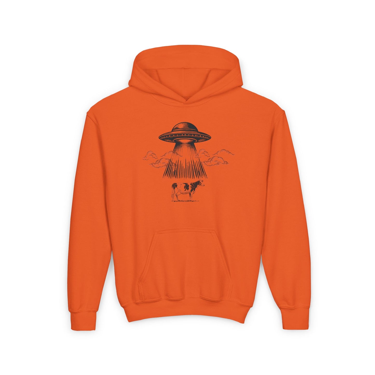 Youth Heavy Blend UFO Hoodie - Fun Space Travel Design for Kids