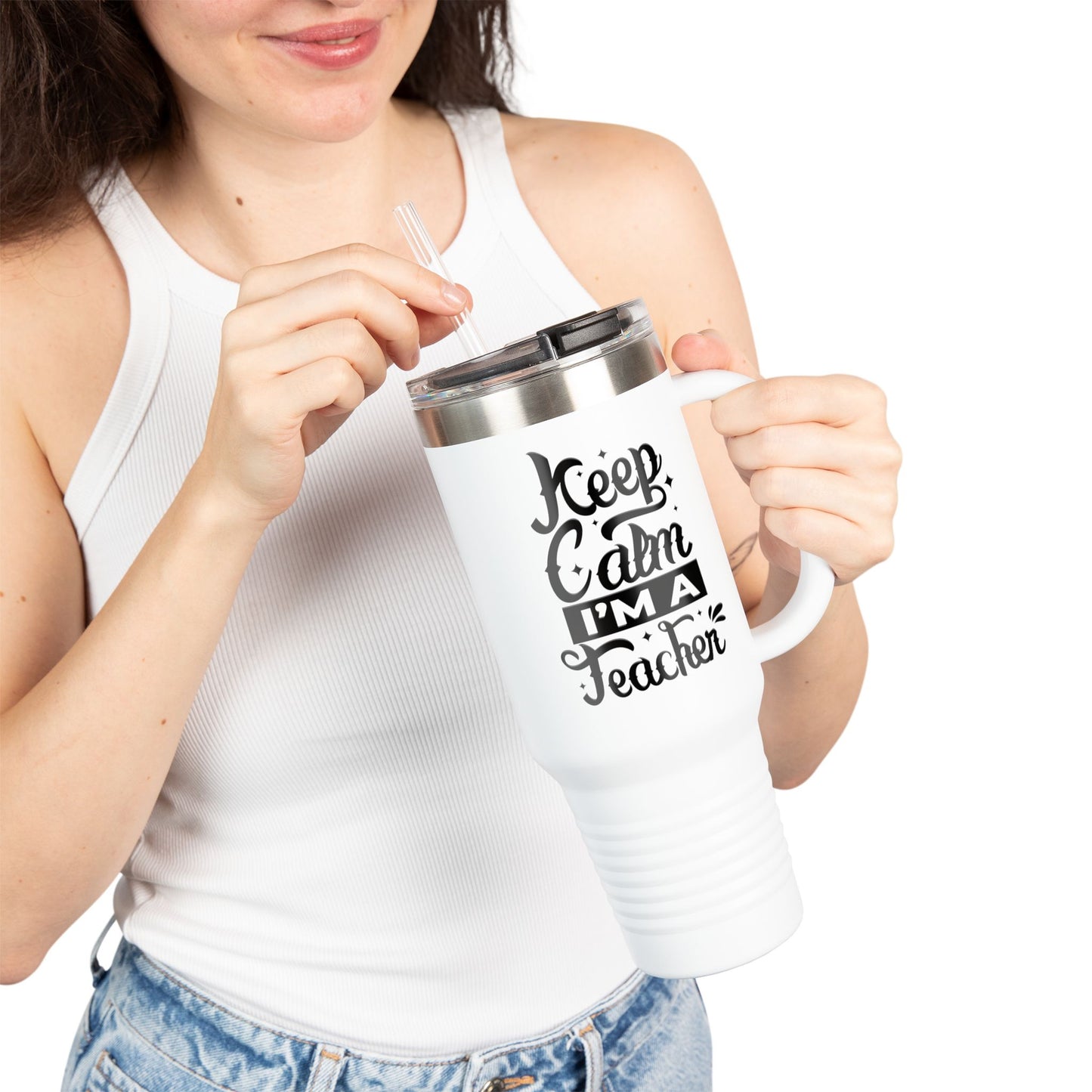 Keep Calm Teacher Insulated Travel Mug - 40oz, Perfect Gift for Educators