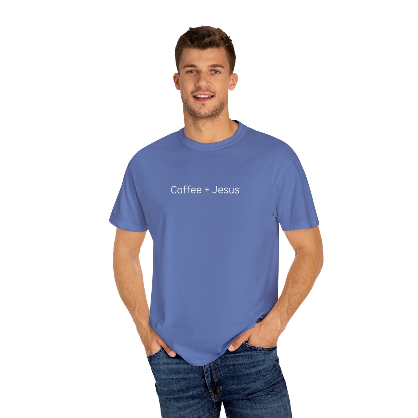 Coffee + Jesus Unisex Garment-Dyed T-Shirt