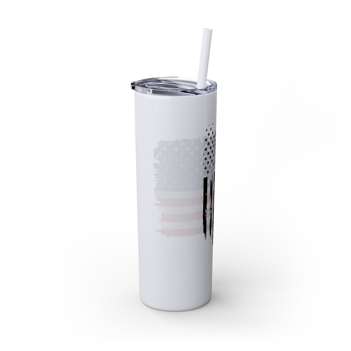 Patriotic Hockey Skinny Tumbler with Straw | 20oz Travel Mug for Independence Day