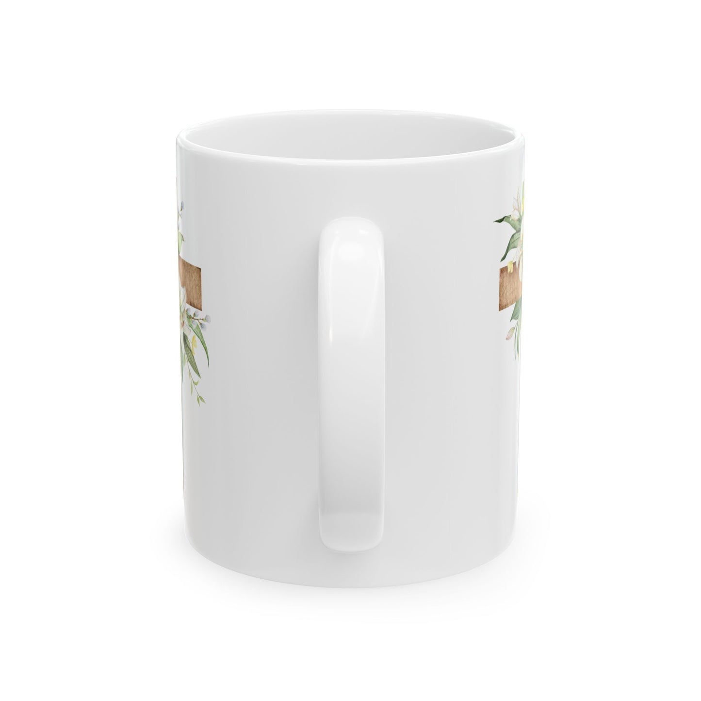 Floral Cross Ceramic Mug - Perfect Gift for Spiritual Occasions