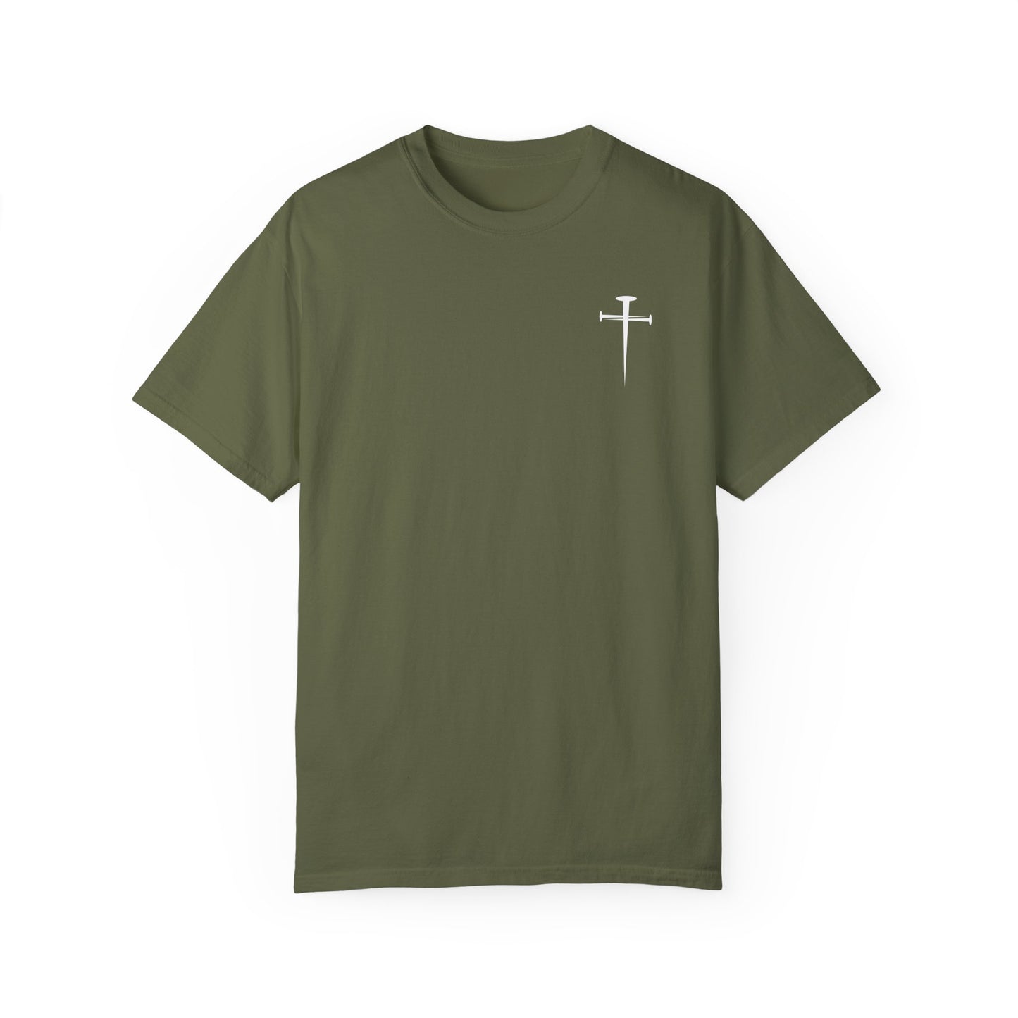 Minimalist Unisex Garment-Dyed T-Shirt with Cross Design