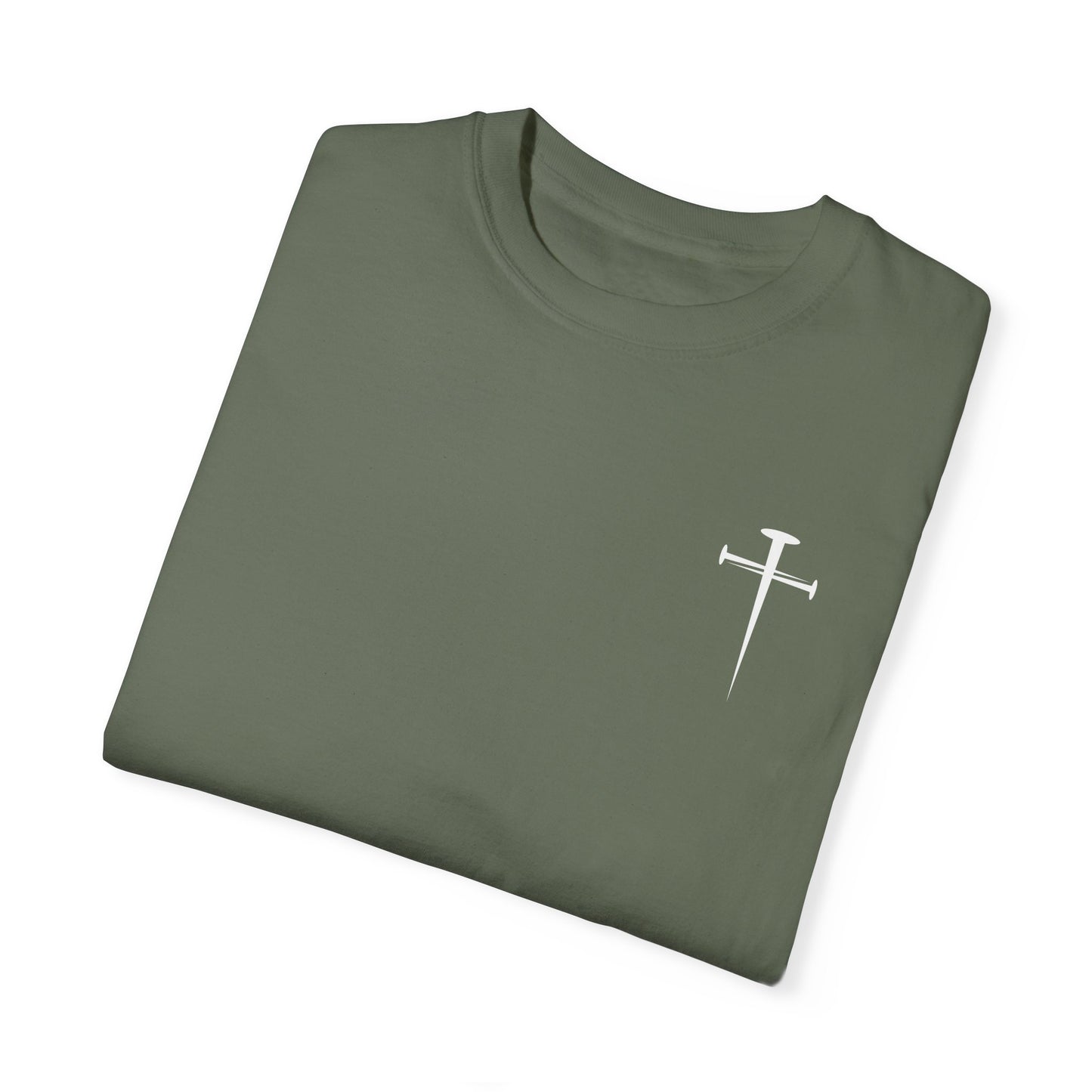 Minimalist Unisex Garment-Dyed T-Shirt with Cross Design