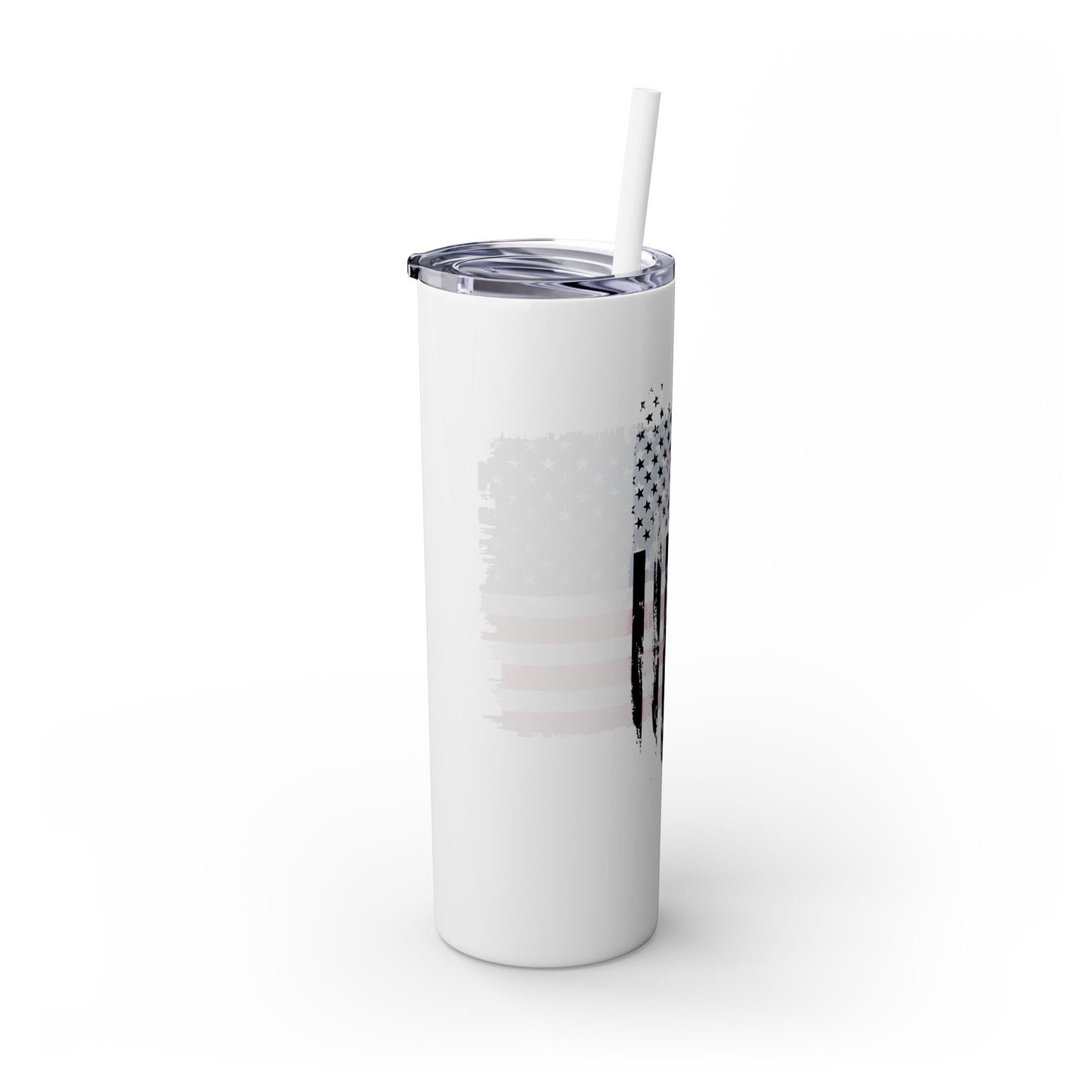 Patriotic Hockey Skinny Tumbler with Straw | 20oz Travel Mug for Independence Day