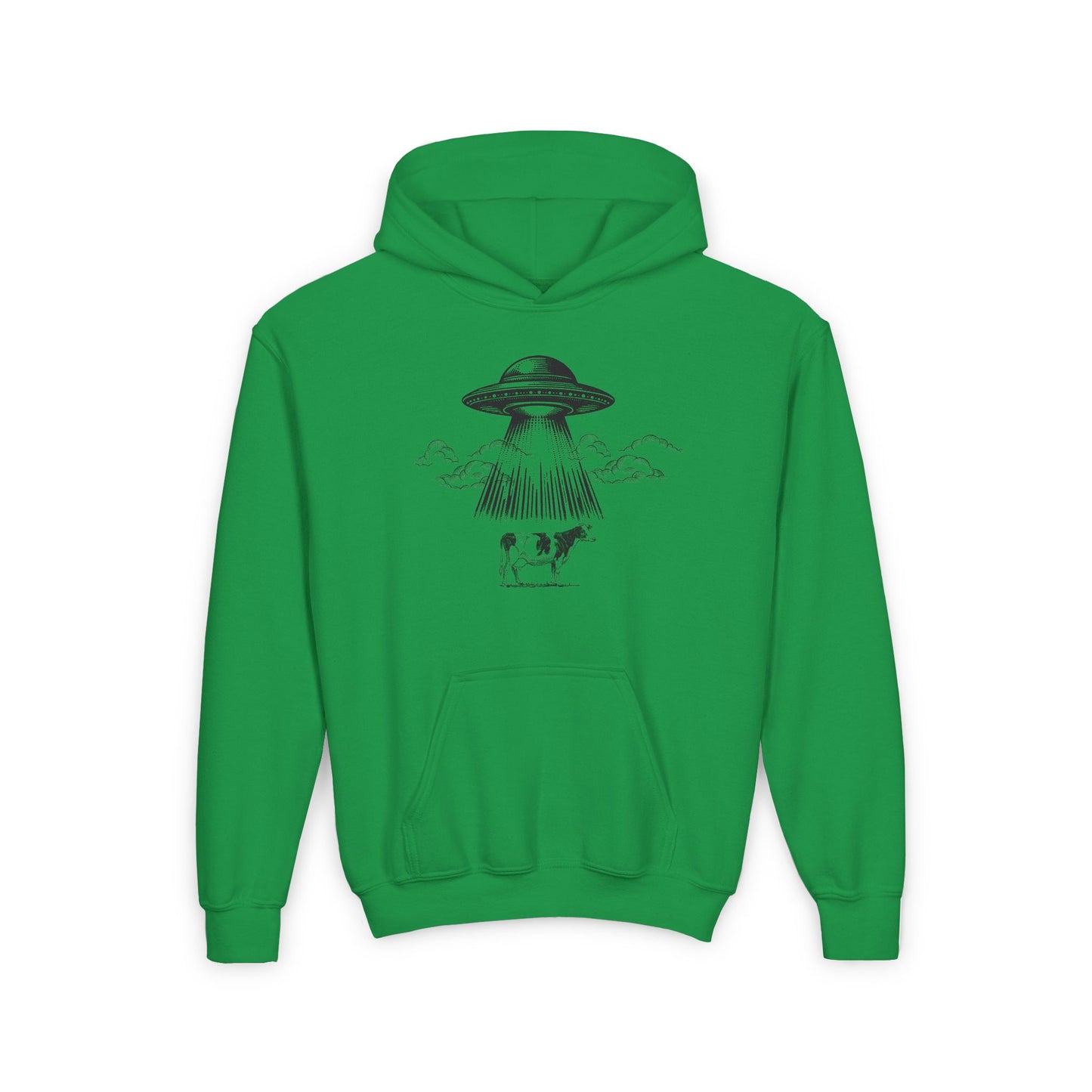 Youth Heavy Blend UFO Hoodie - Fun Space Travel Design for Kids