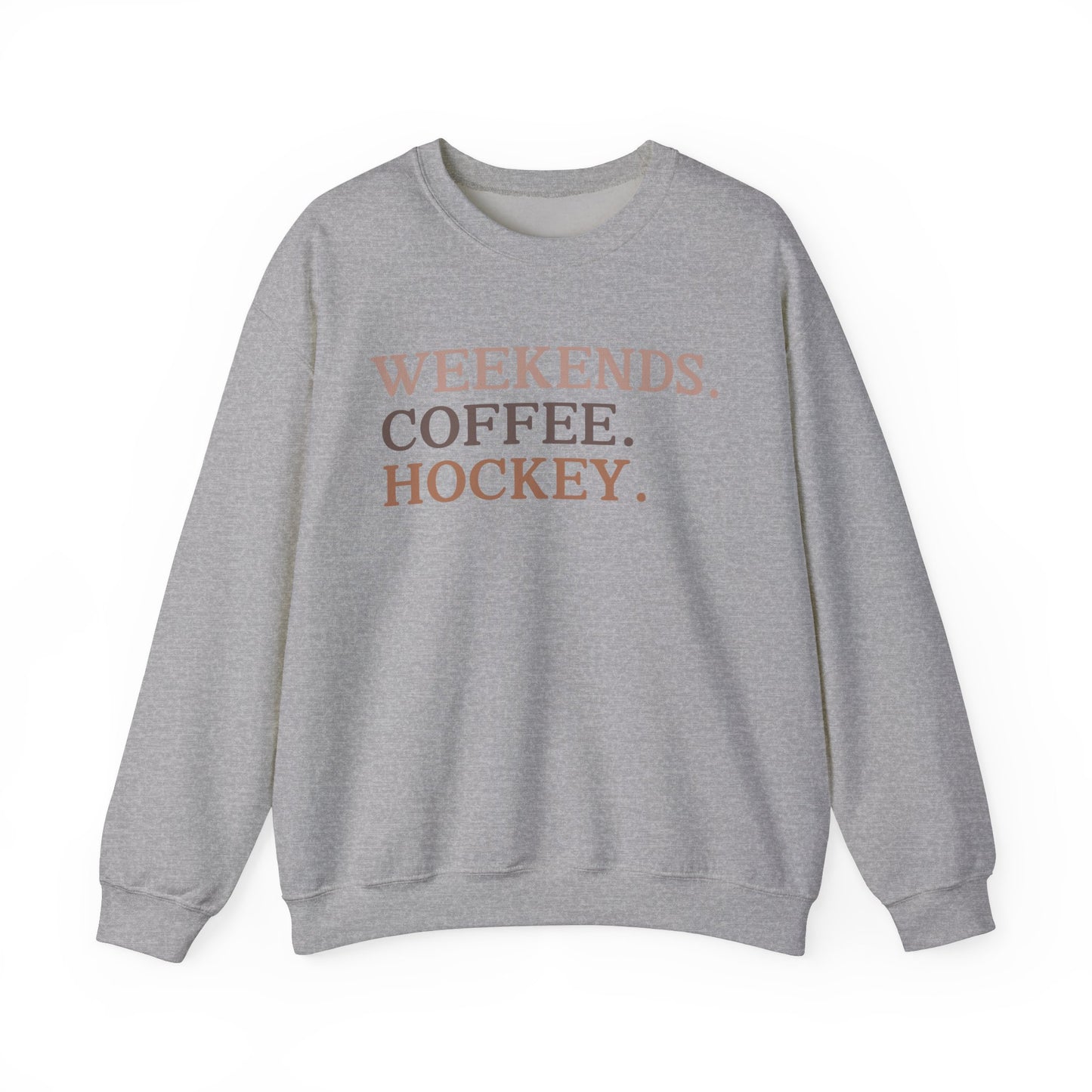 Weekends Coffee Hockey Sweatshirt | Unisex Cozy Crewneck for Relaxed Days