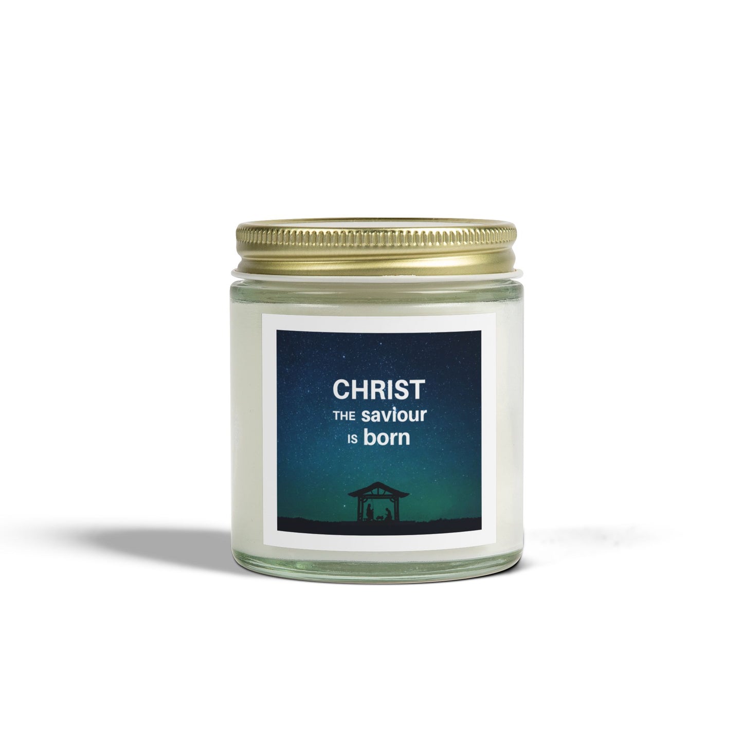 Coconut Apricot Scented Candle for Christmas - "Christ the Saviour is Born" - 4oz & 9oz