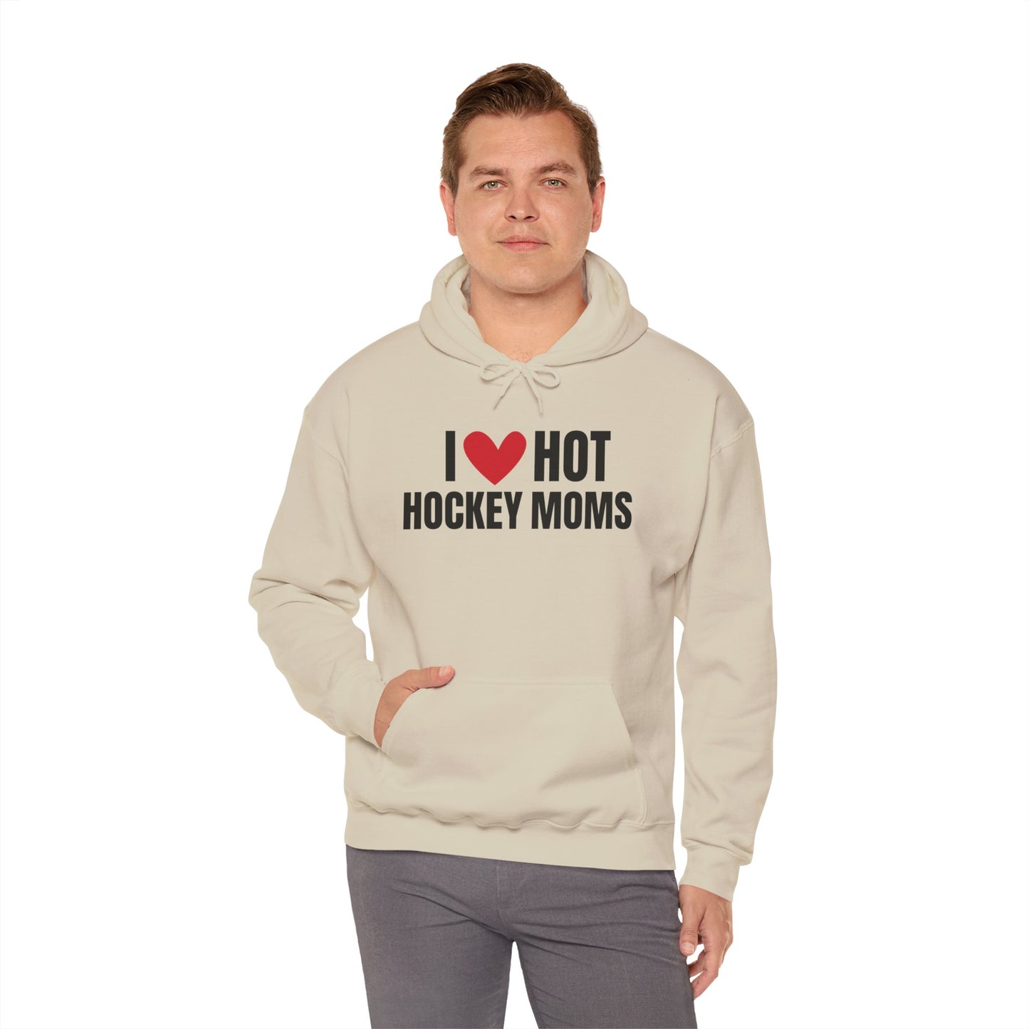 I ❤️ Hot Hockey Moms Unisex Hooded Sweatshirt