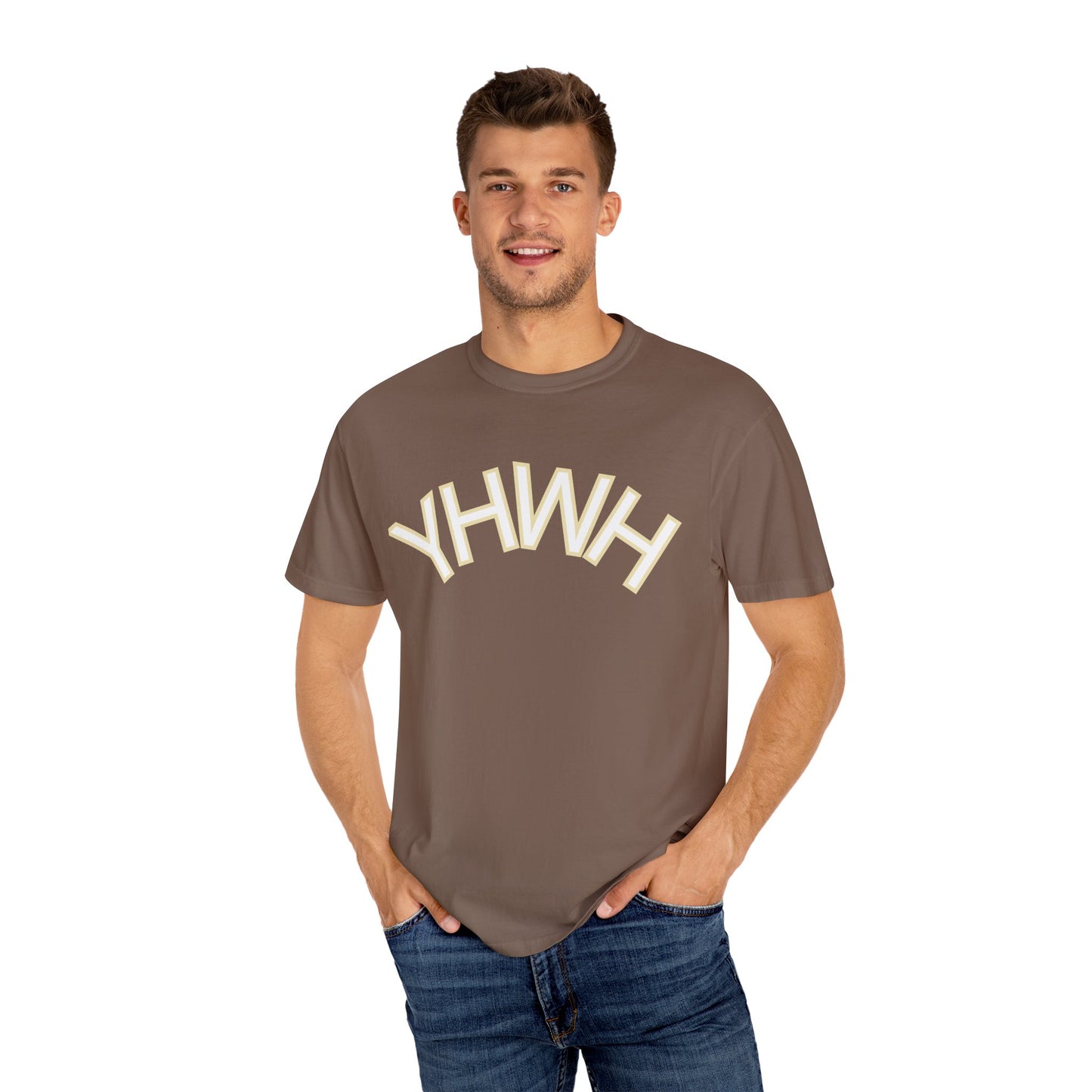 Unisex Garment-Dyed T-Shirt with YHWH Design - Casual Spiritual Fashion