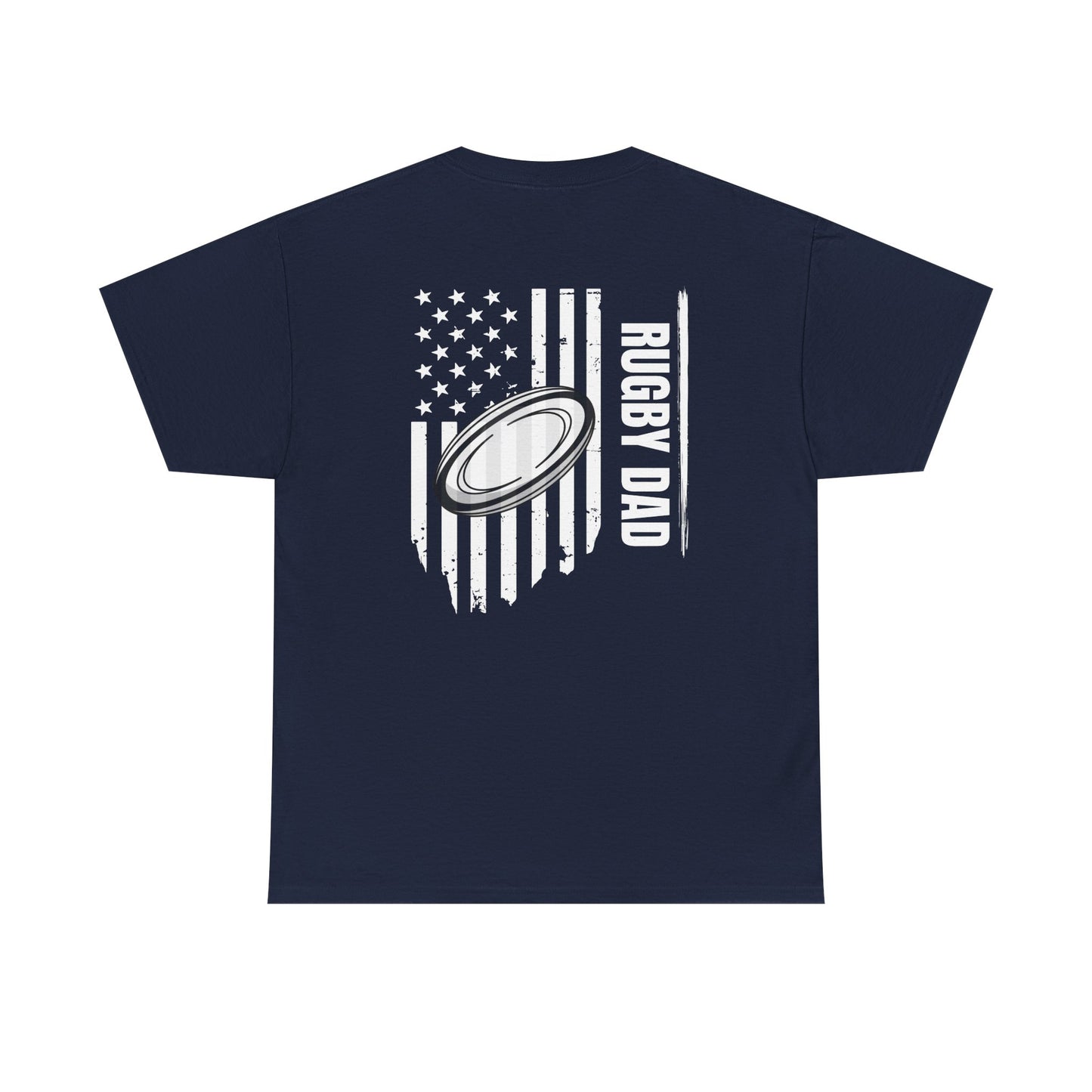 Rugby Dad Heavy Cotton Tee - American Flag Design