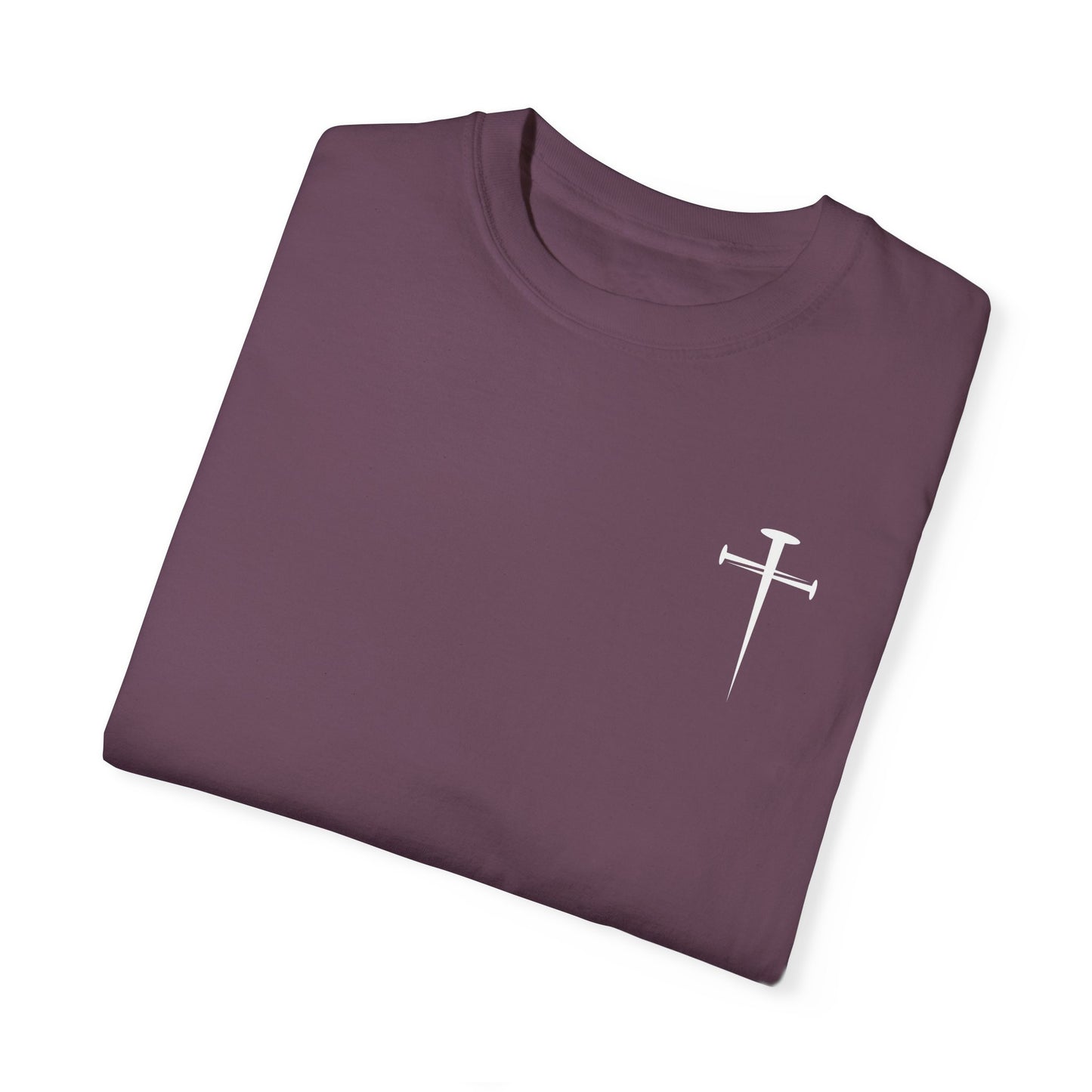Minimalist Unisex Garment-Dyed T-Shirt with Cross Design
