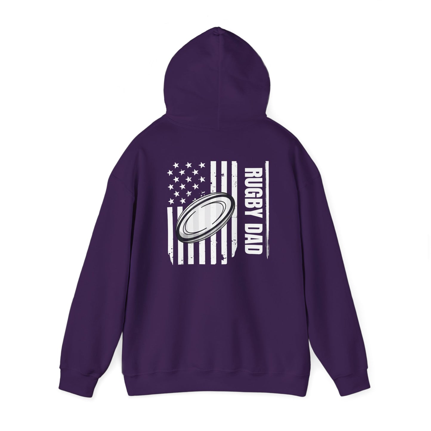 Rugby Dad Heavy Blend Hoodie - American Flag Design