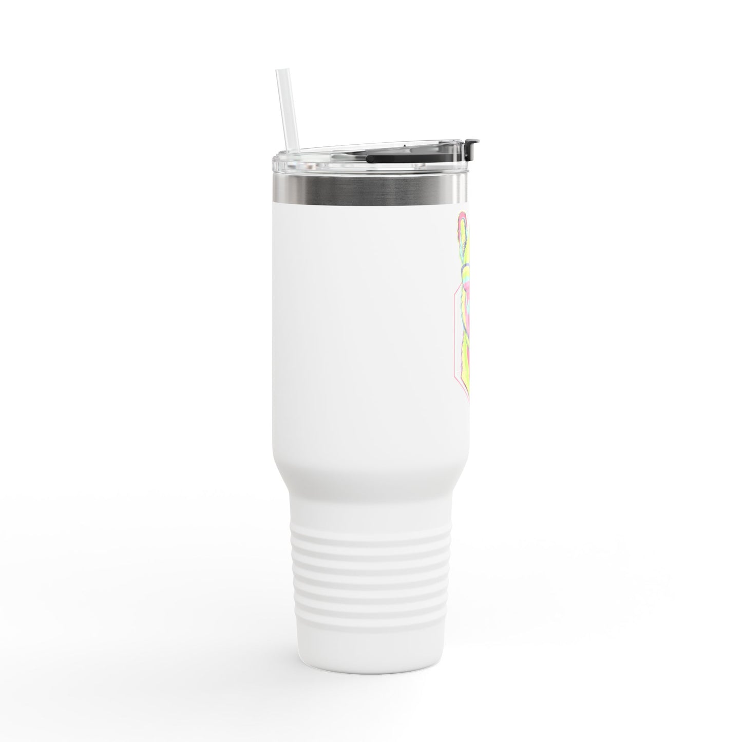 Colorful Lama Insulated Travel Mug - 40oz Reusable Cup with Straw