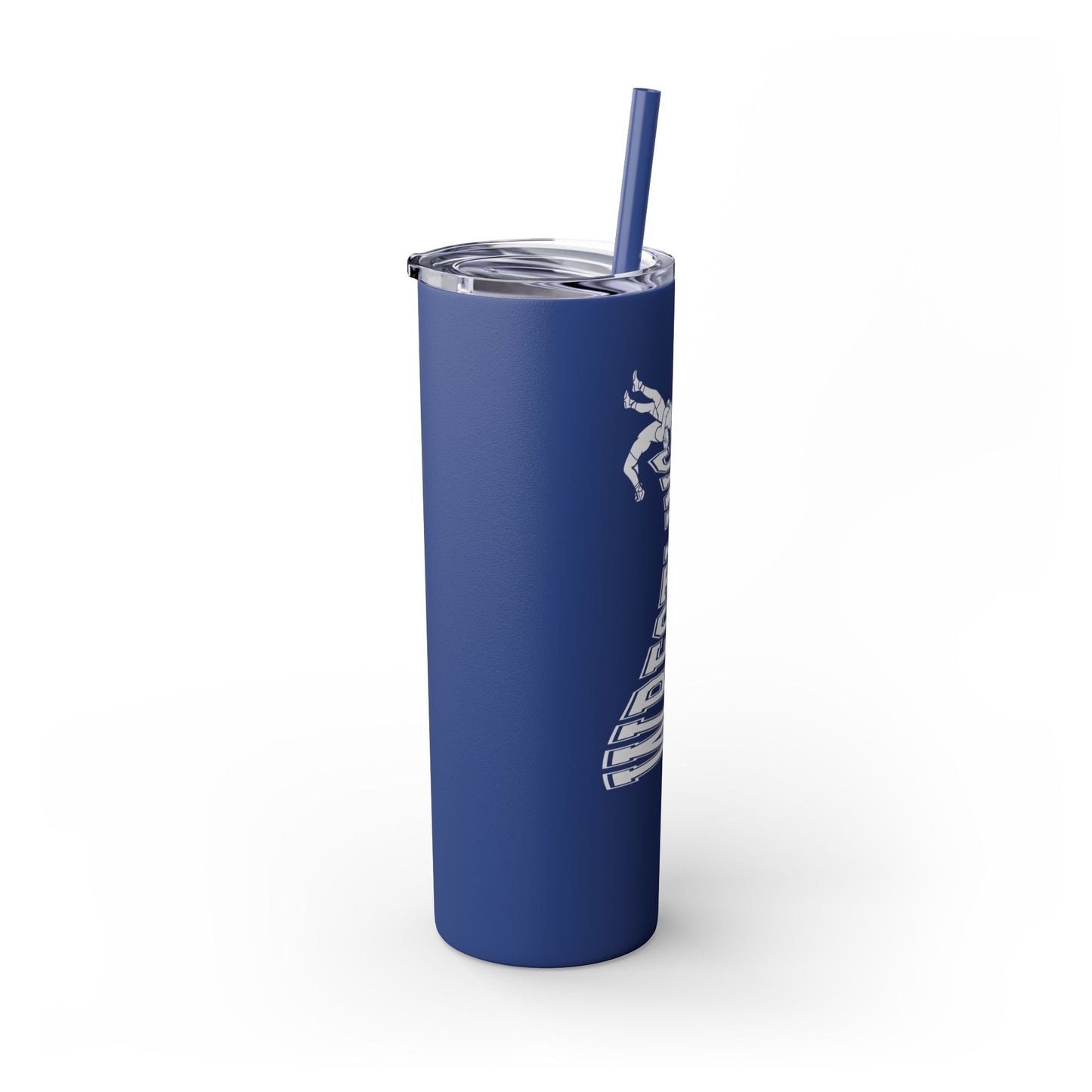 Wrestling-Themed 20oz Skinny Tumbler with Straw - Perfect for Sports Lovers