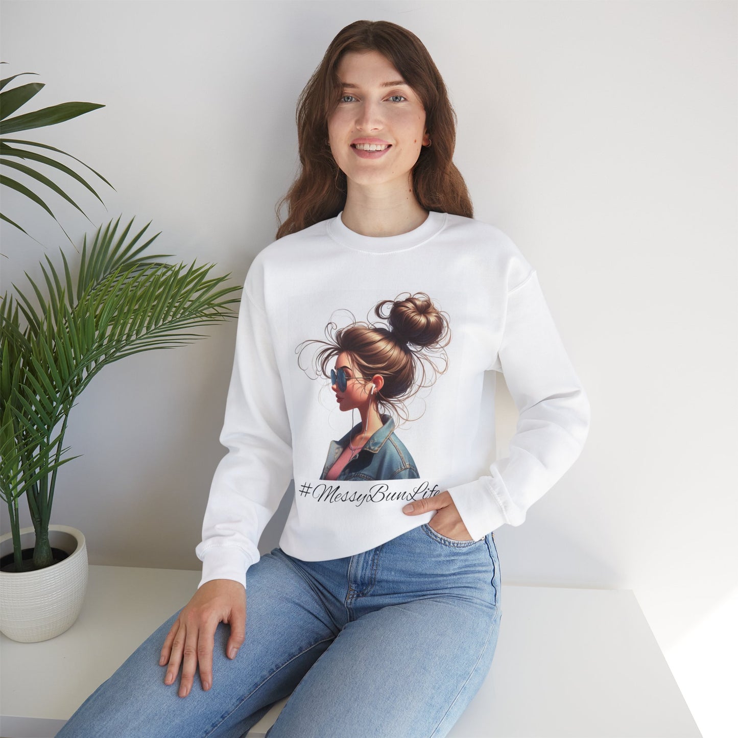 #MessyBunLife Unisex Heavy Blend Crewneck Sweatshirt - Cozy & Stylish for Everyday Wear