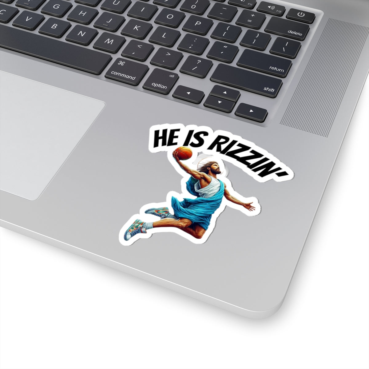 He Is Rizzin' Basketball Kiss-Cut Stickers - Trendy Art for Sports Fans
