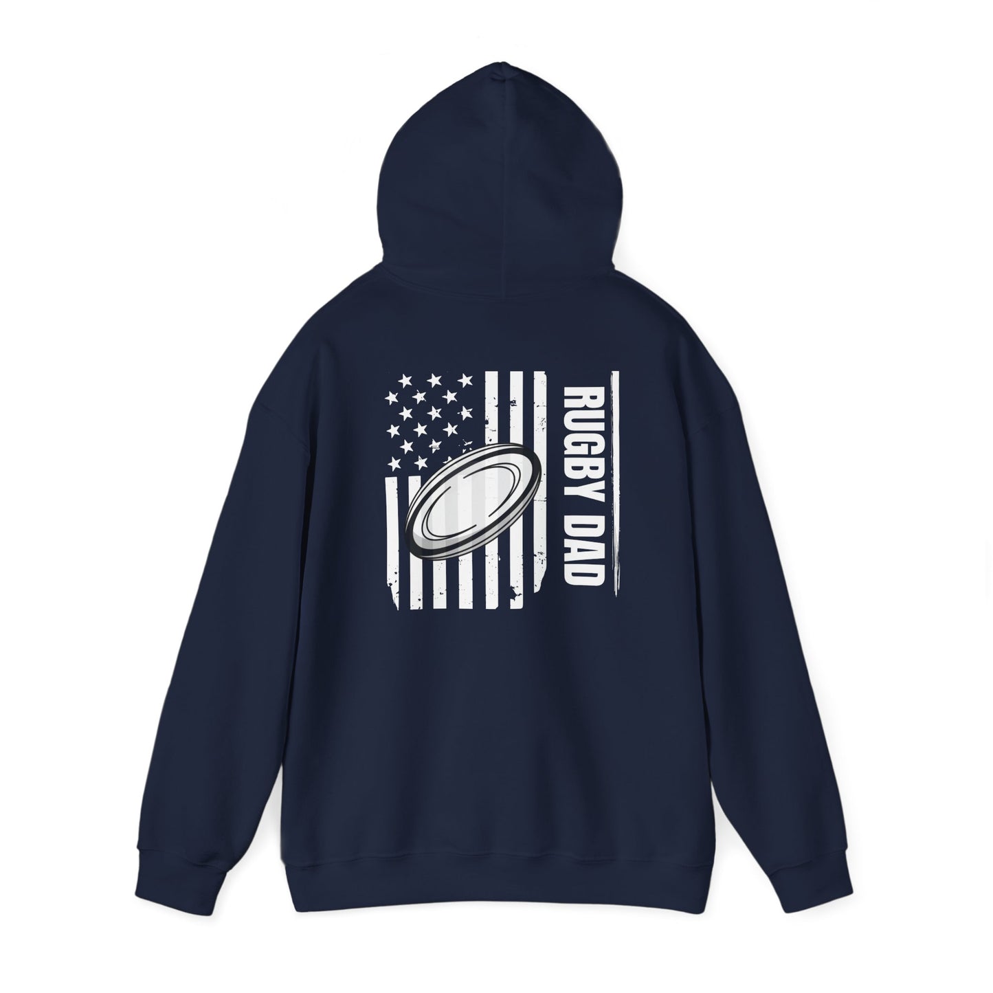 Rugby Dad Heavy Blend Hoodie - American Flag Design