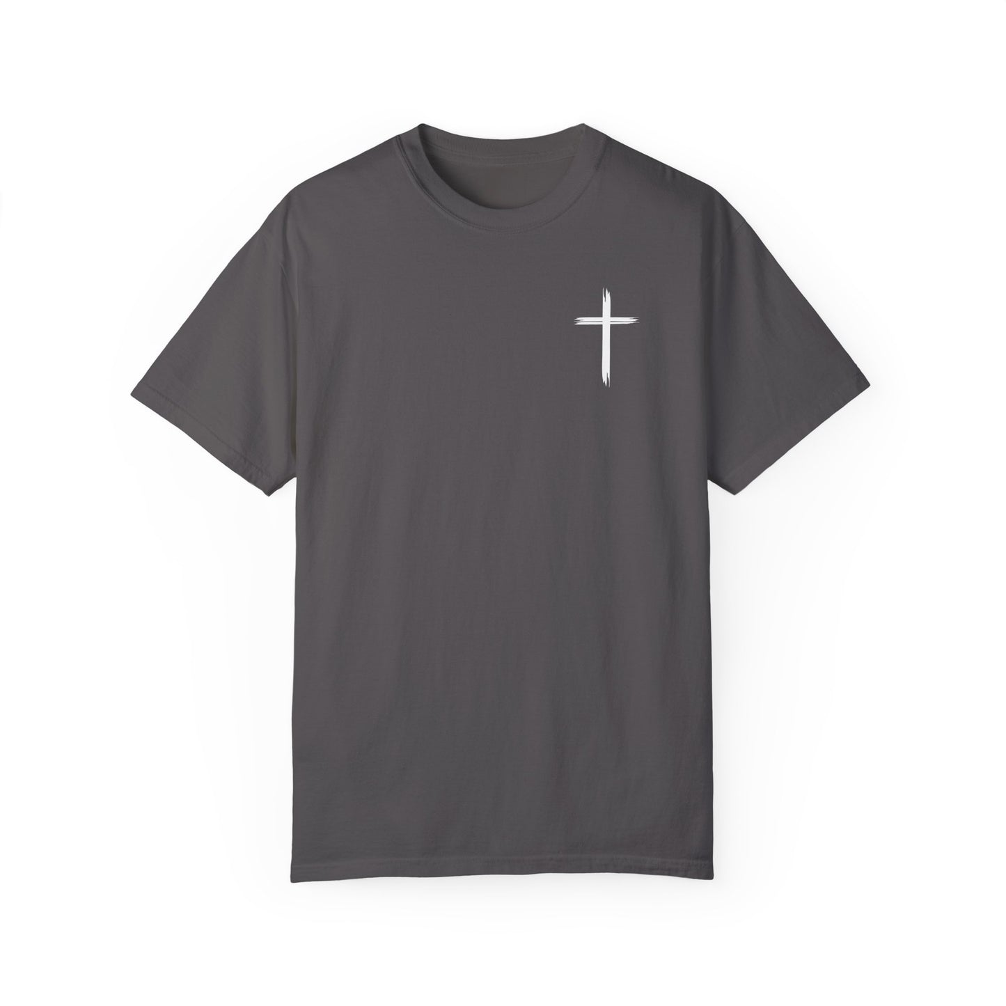 Unisex Garment-Dyed T-Shirt with Minimalist Cross Design