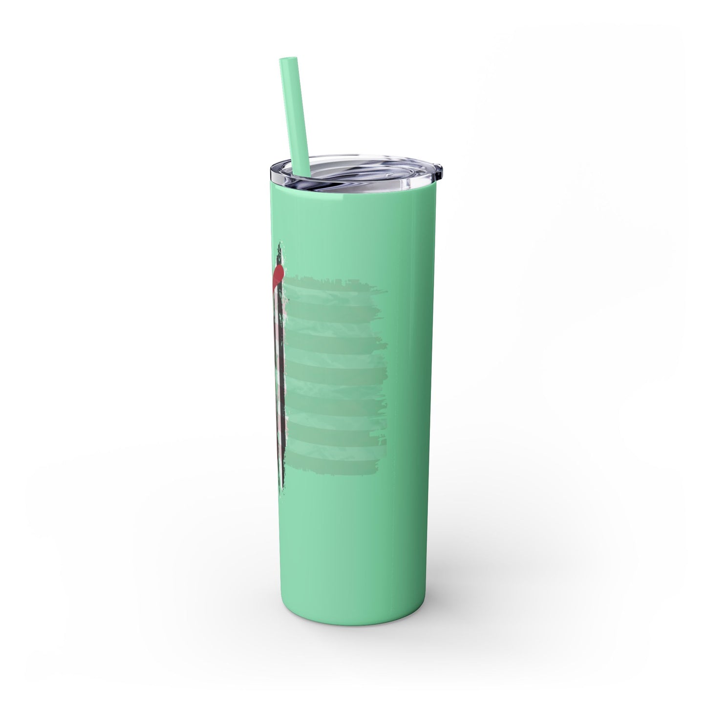 Patriotic Hockey Skinny Tumbler with Straw | 20oz Travel Mug for Independence Day
