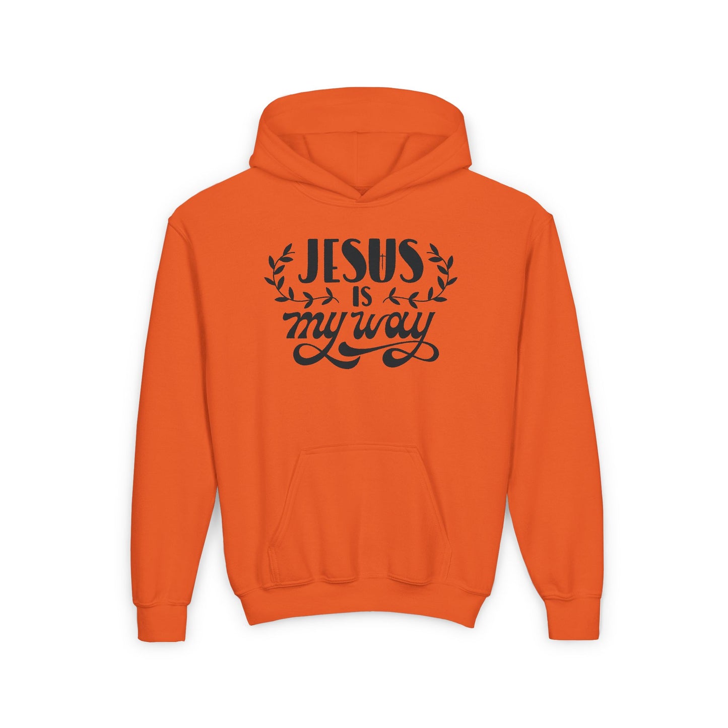 Youth Hooded Sweatshirt - 'Jesus Is My Way' Inspirational Design