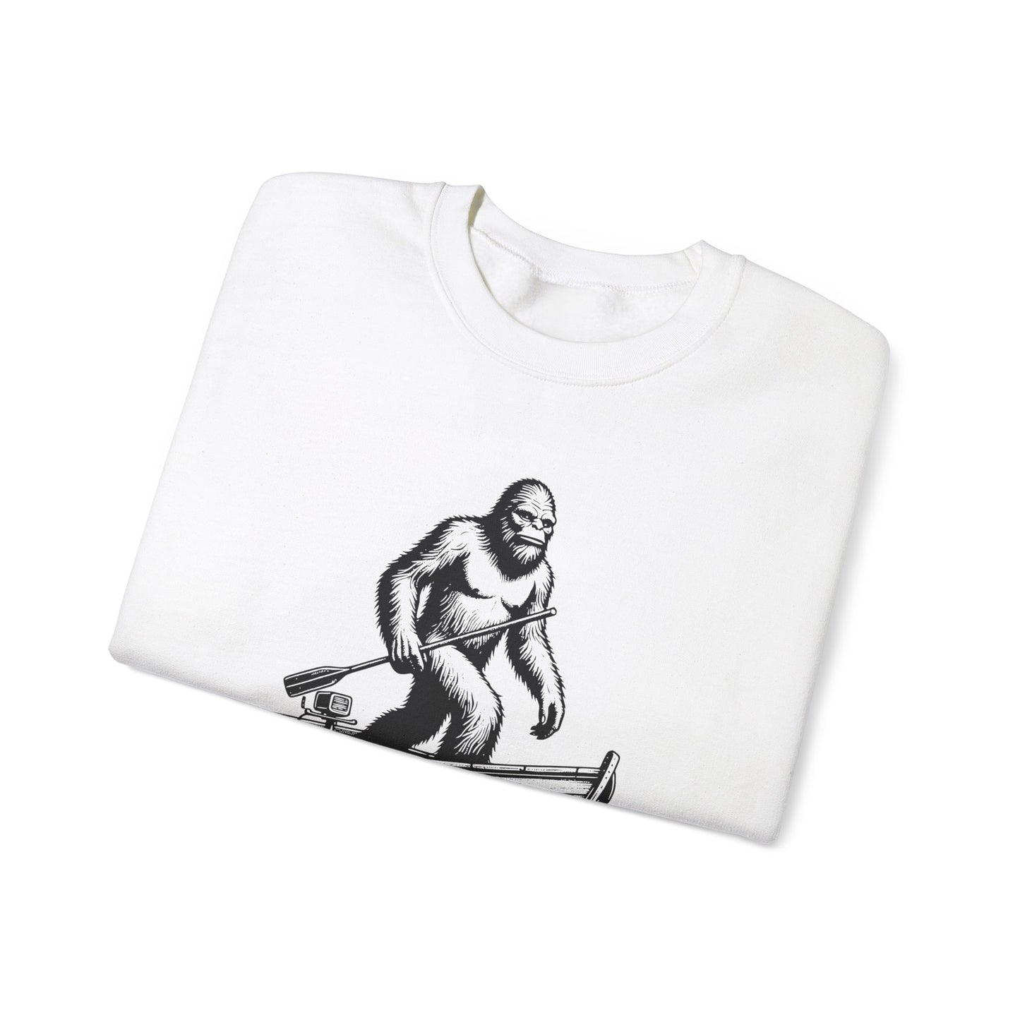 Bigfoot Fishing Adventure Crewneck Sweatshirt - Unisex, Cozy Apparel for Outdoorsy Fans