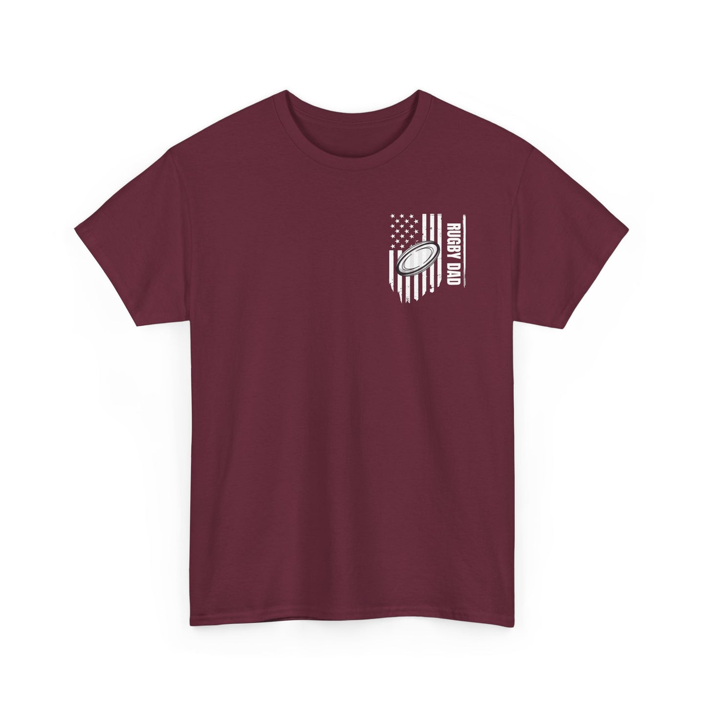 Rugby Dad Heavy Cotton Tee - American Flag Design