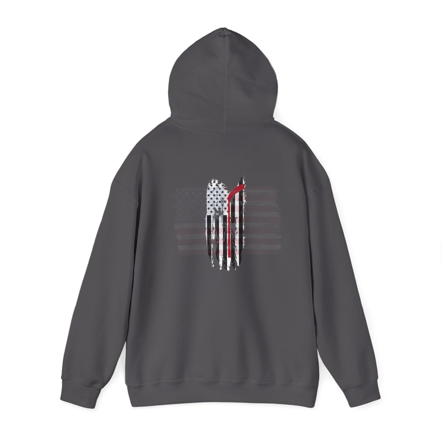 Patriotic Hockey Unisex Hooded Sweatshirt - American Flag Design