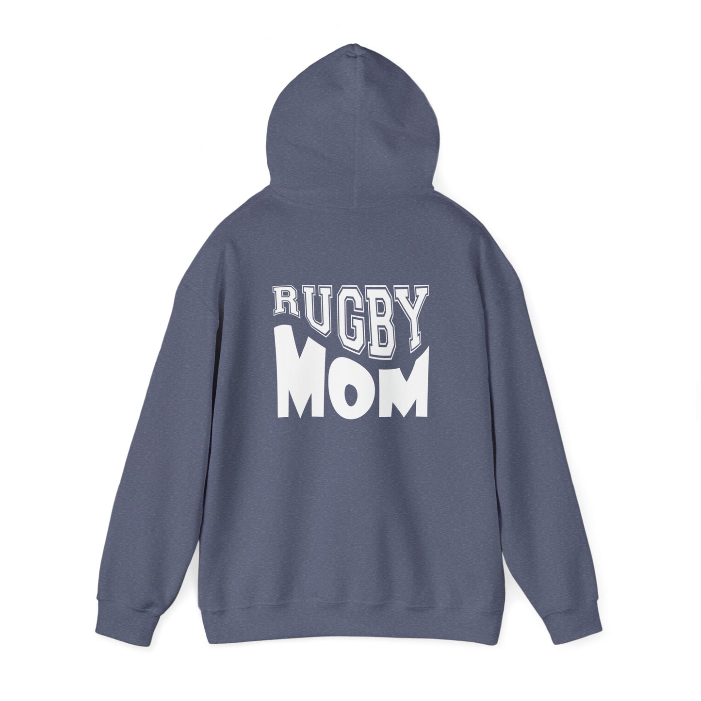 Rugby Mom America Hooded Sweatshirt | Unisex Heavy Blend | Sports Gift
