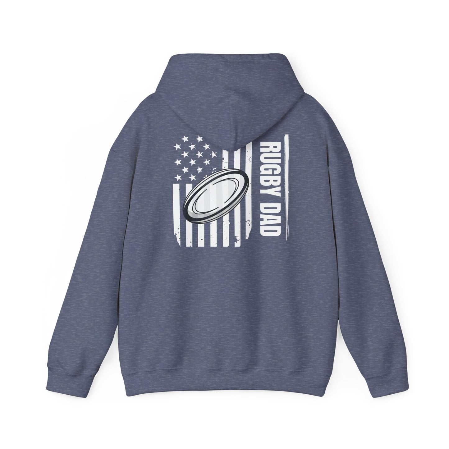 Rugby Dad Heavy Blend Hoodie - American Flag Design